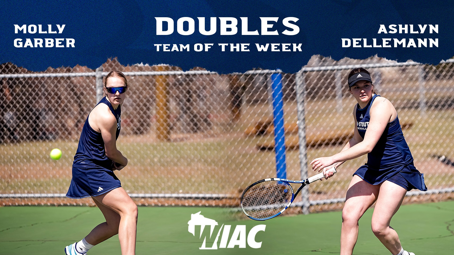 Tennis doubles player of the week graphic Garber Delleman