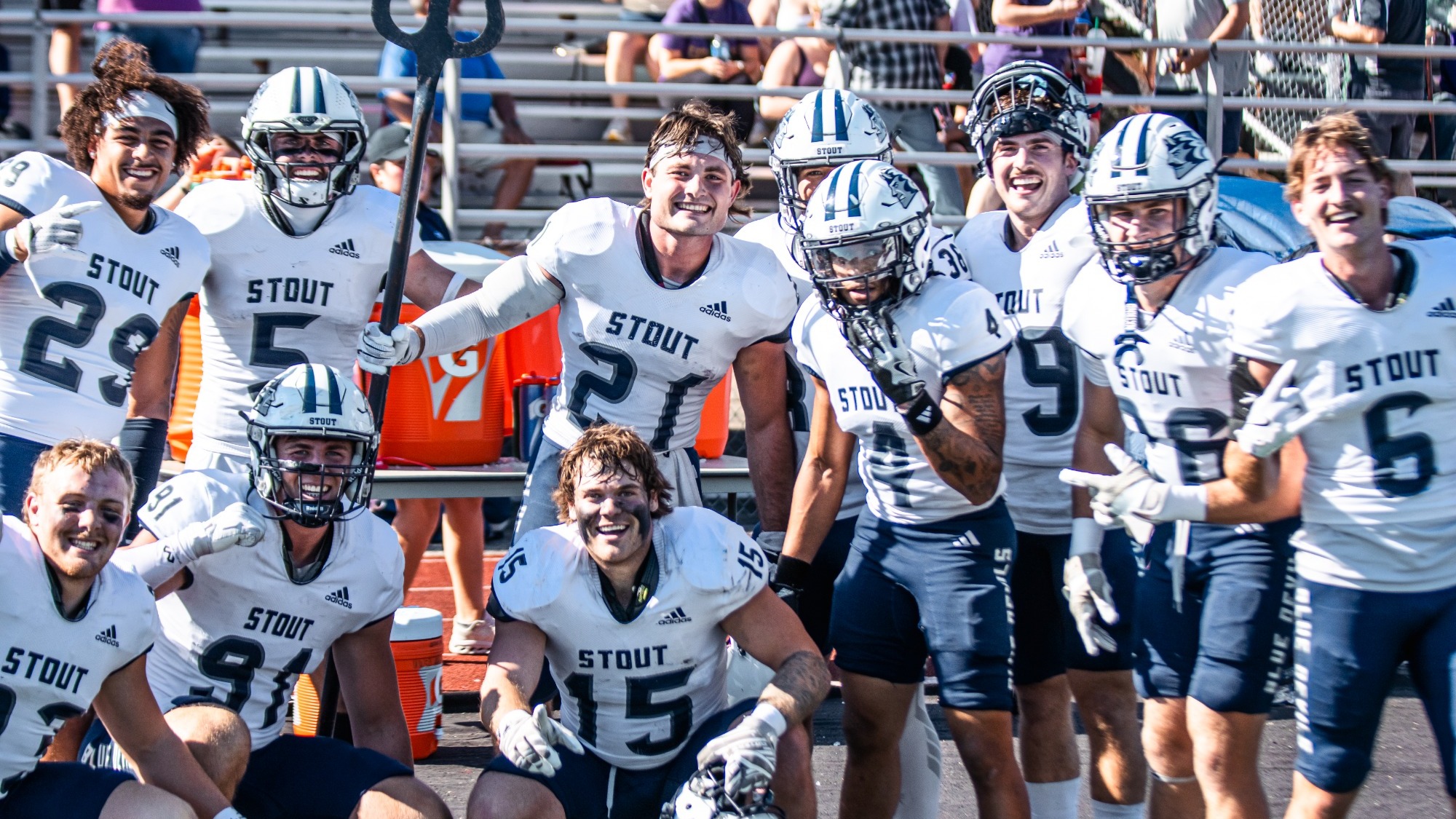 The DBs celebrating