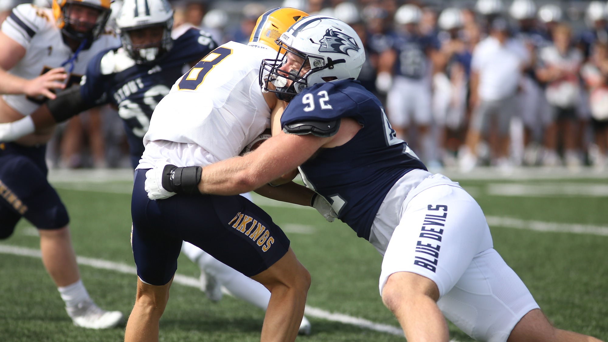 Matt Blank makes a tackle