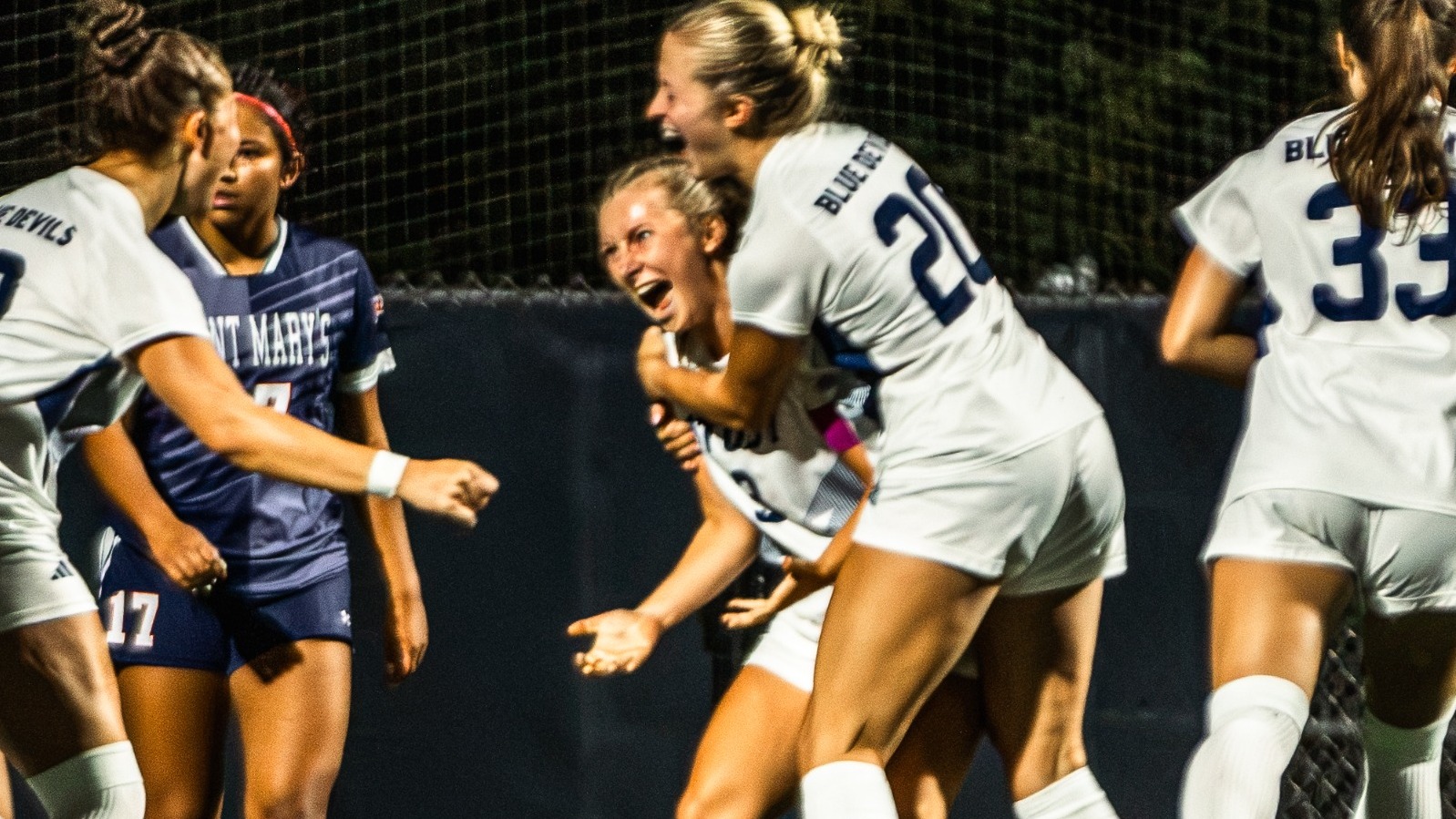team celebrates a goal