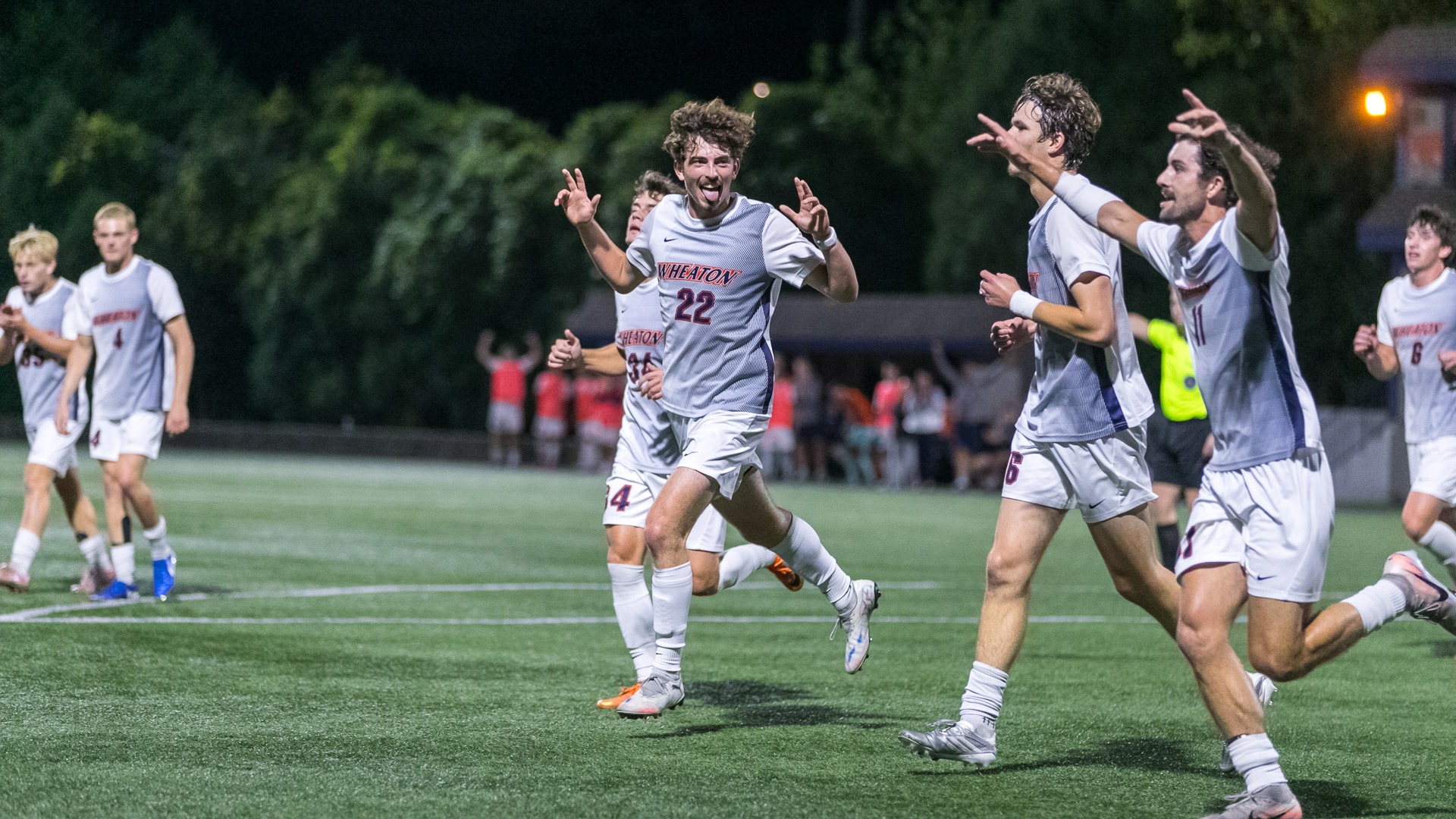 Men's Soccer goal celebration