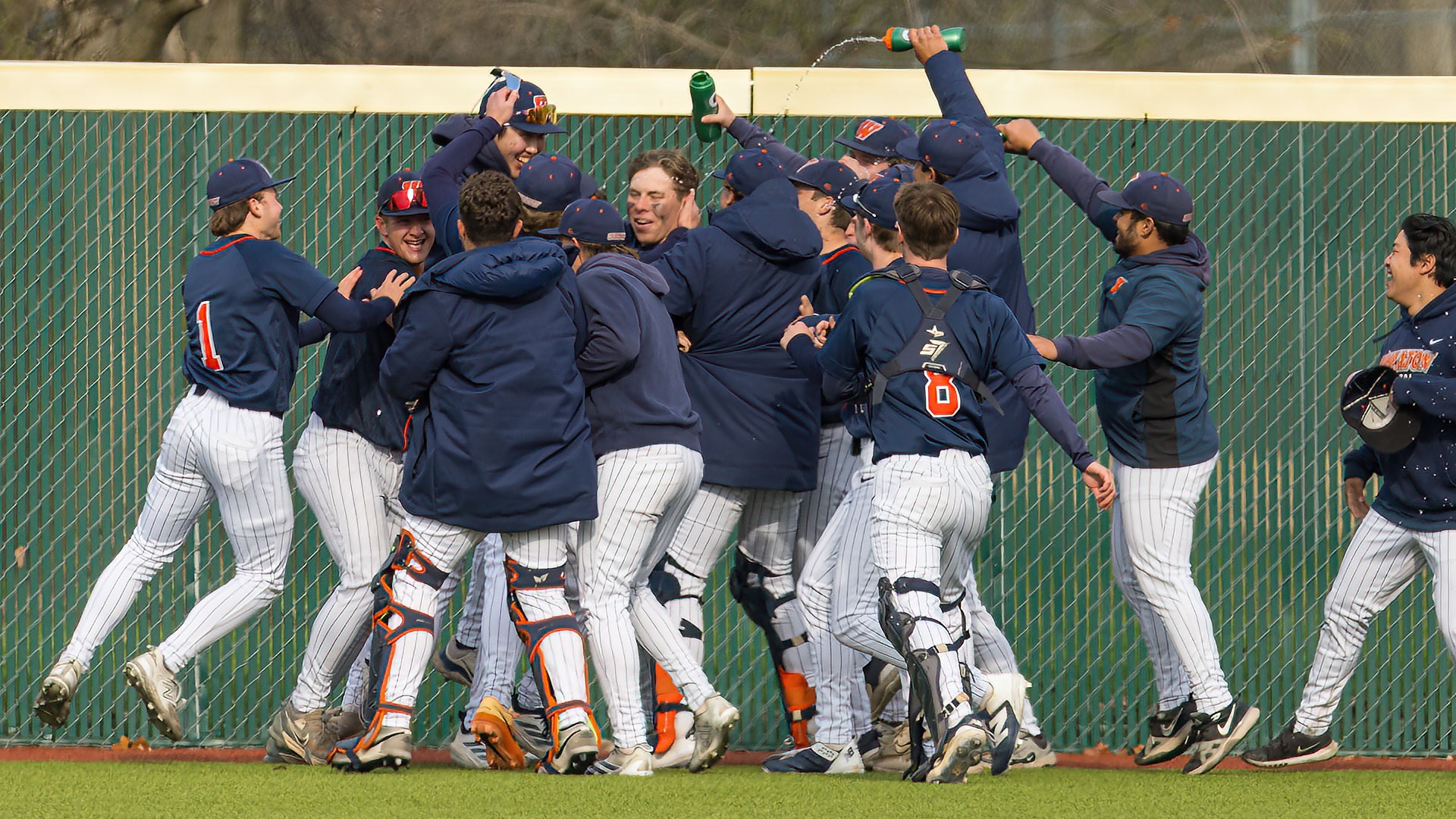 Baseball team celebration