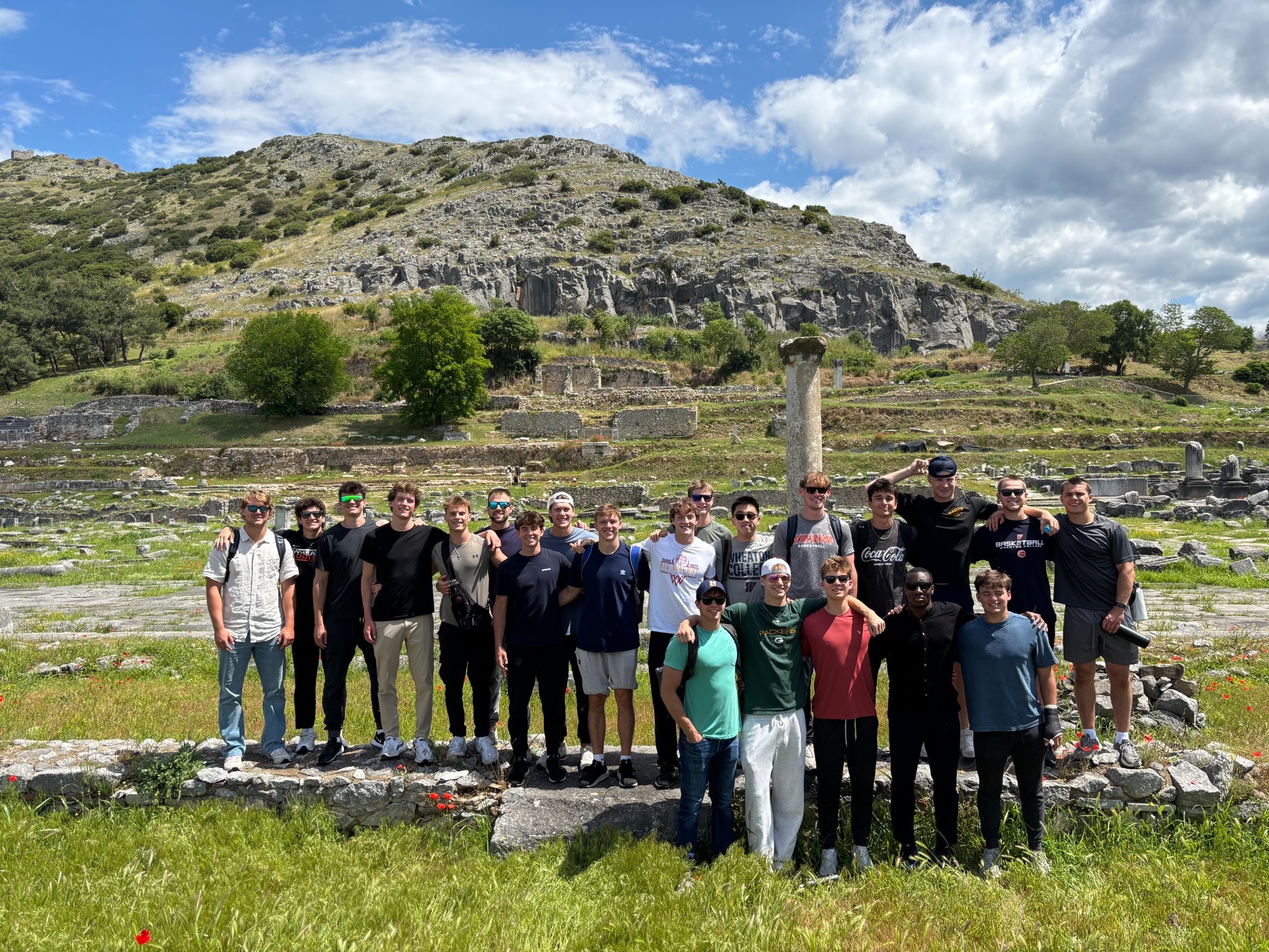 Wheaton men's basketball in Greece