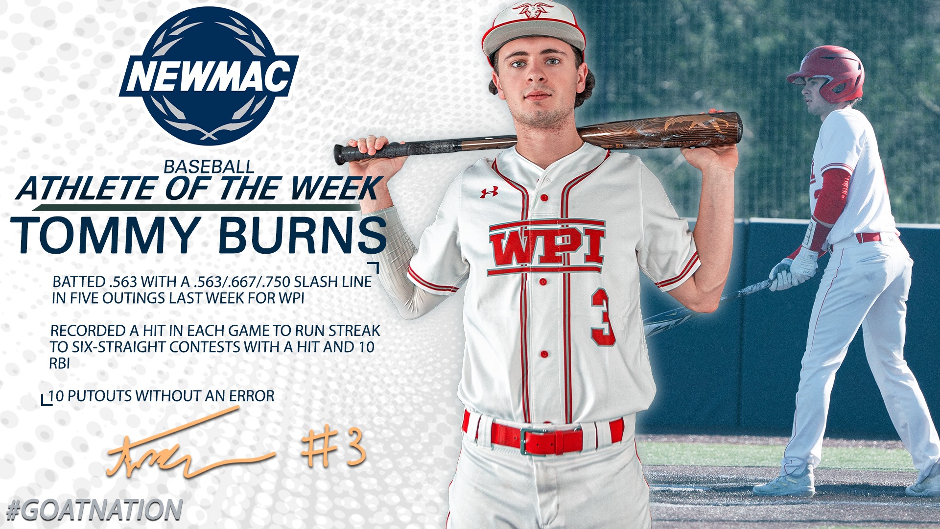 Tommy Burns 2024 Baseball Worcester Polytechnic Institute