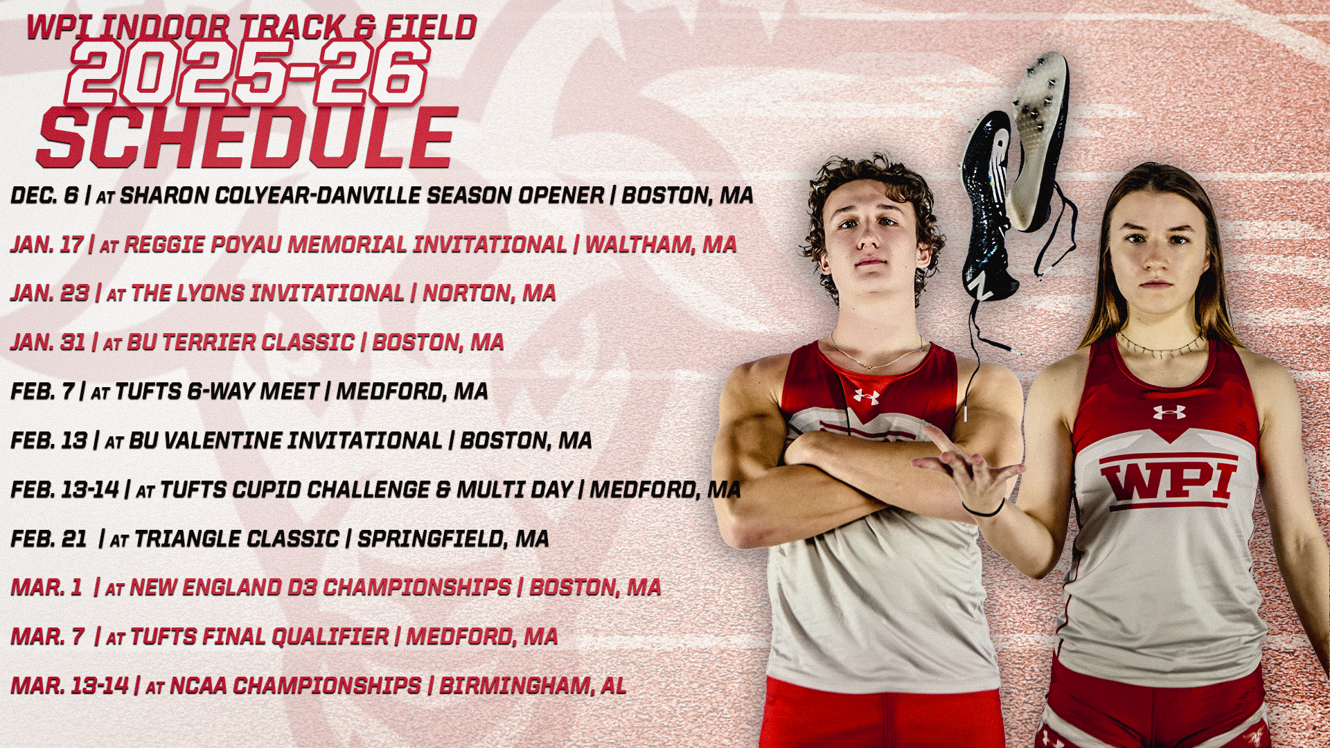 Indoor Schedule Release-WPI Track & Field-2025-2026