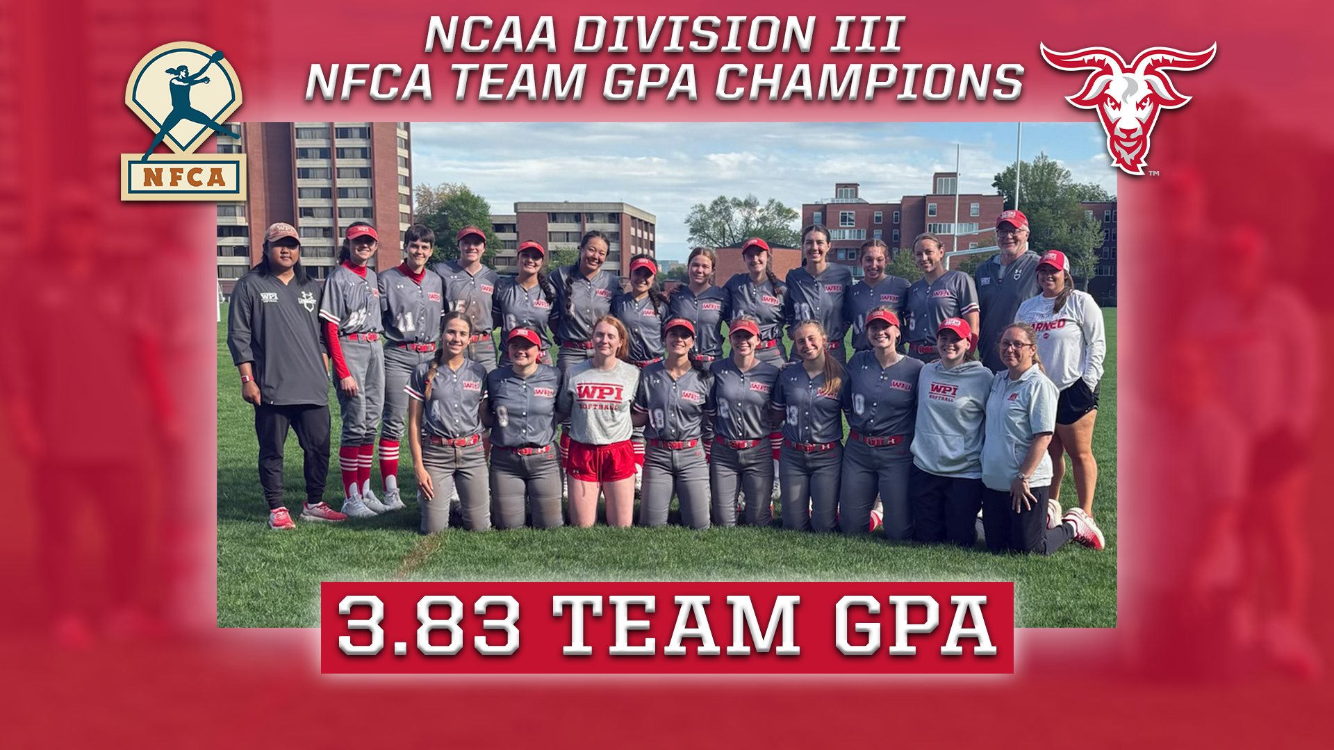 NFCA Team GPA Champions-WPI Softball-2025