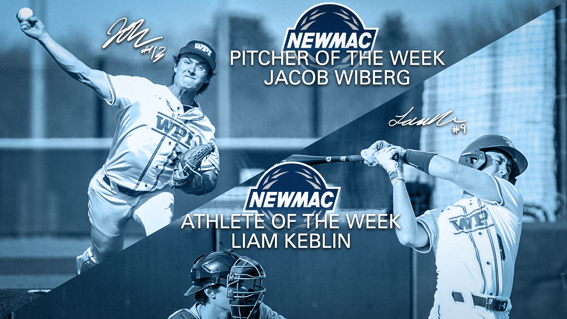  NEWMAC Baseball Weekly Awards-Jacob Wiberg-Liam Keblin-WPI Baseball-2026