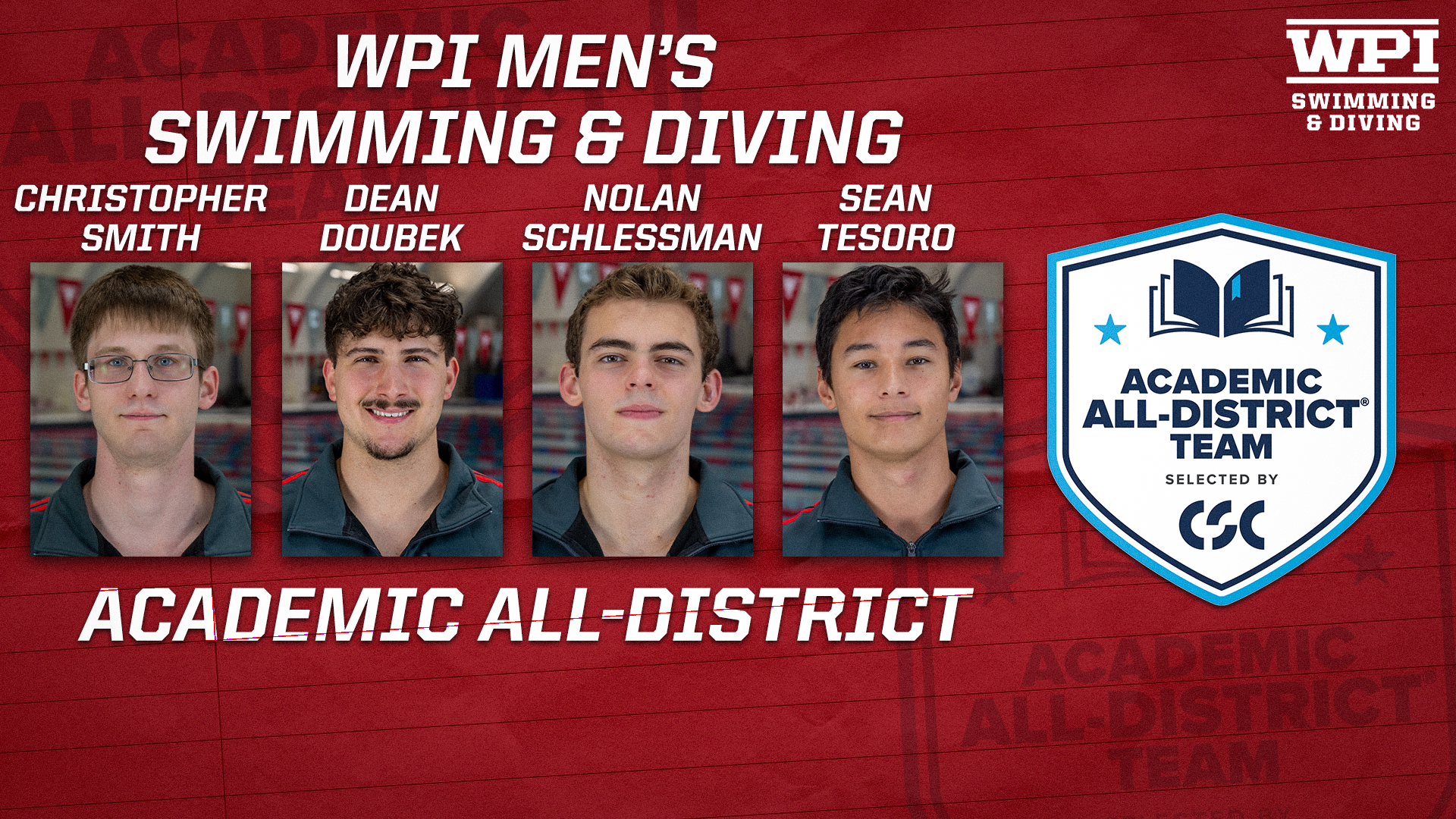 College Sports Communicators Academic All-District-WPI Men's Swimming & Diving-2026