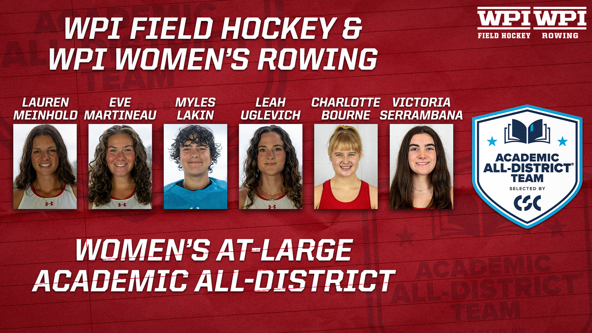 College Sports Communicators Women's At-Large Academic All-District-WPI Field Hockey-WPI Women's Rowing-2026