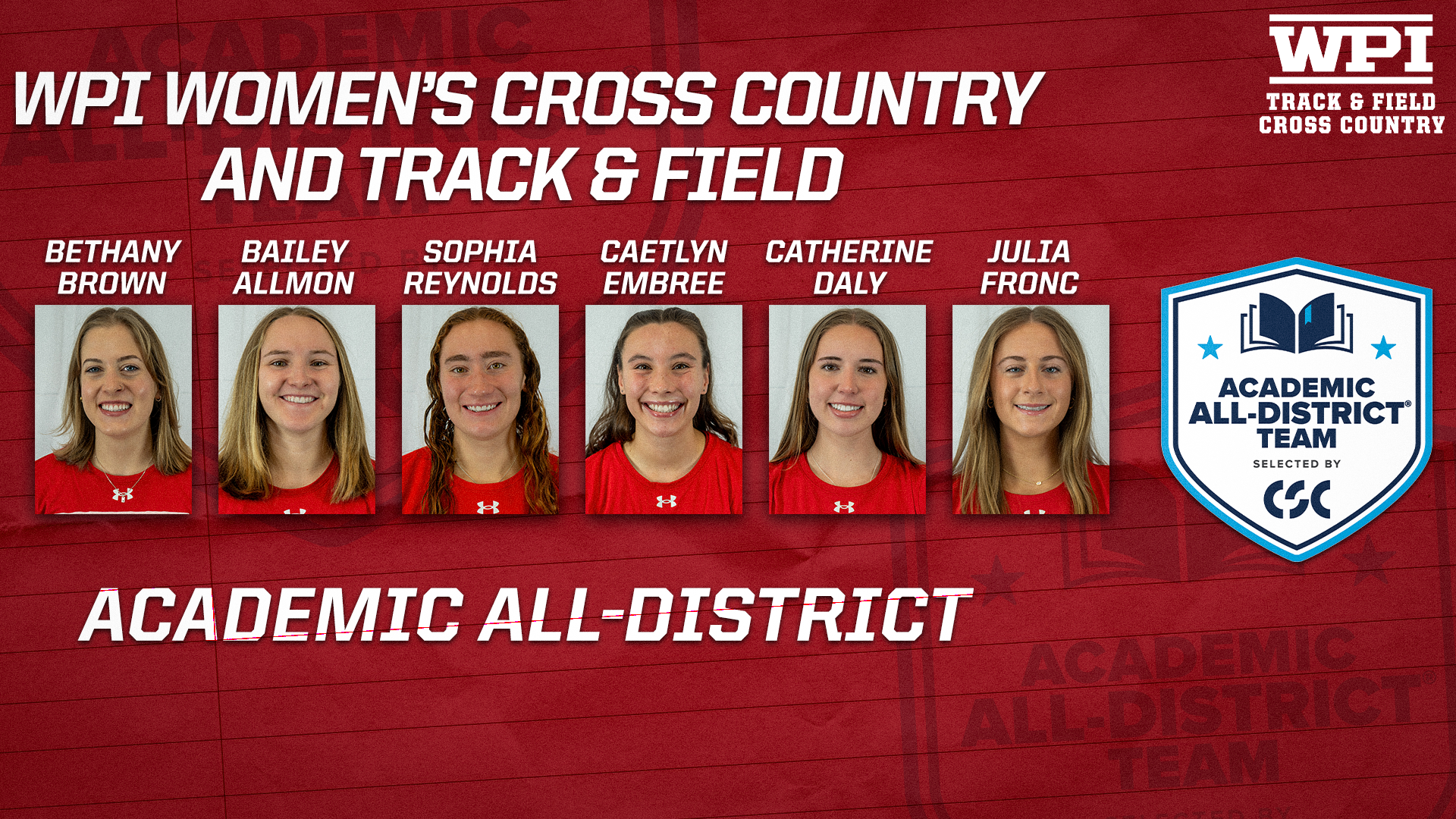 College Sports Communicators Women's Track & Field and Cross Country Academic All-District-WPI Women's Track & Field-WPI Women's Cross Country-2026