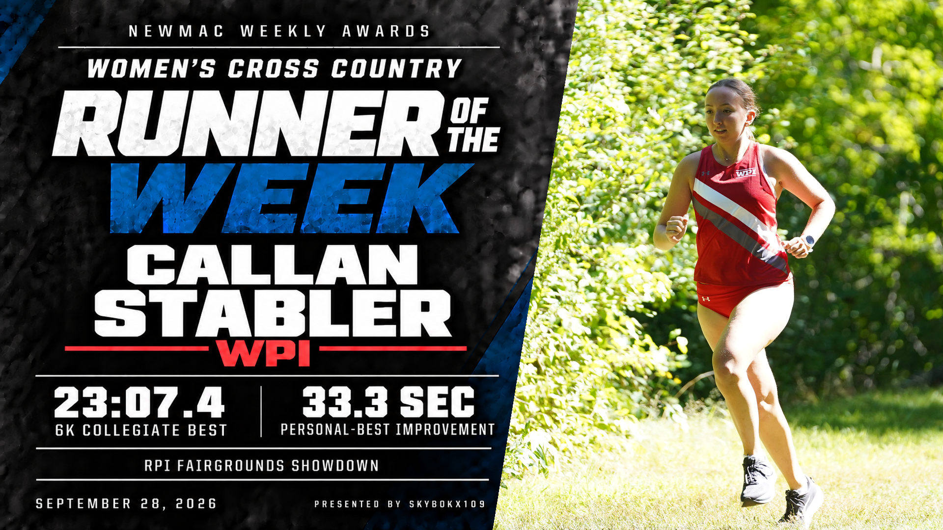 NEWMAC Runner of the Week-Callan Stabler-WPI Women's Cross Country-2026