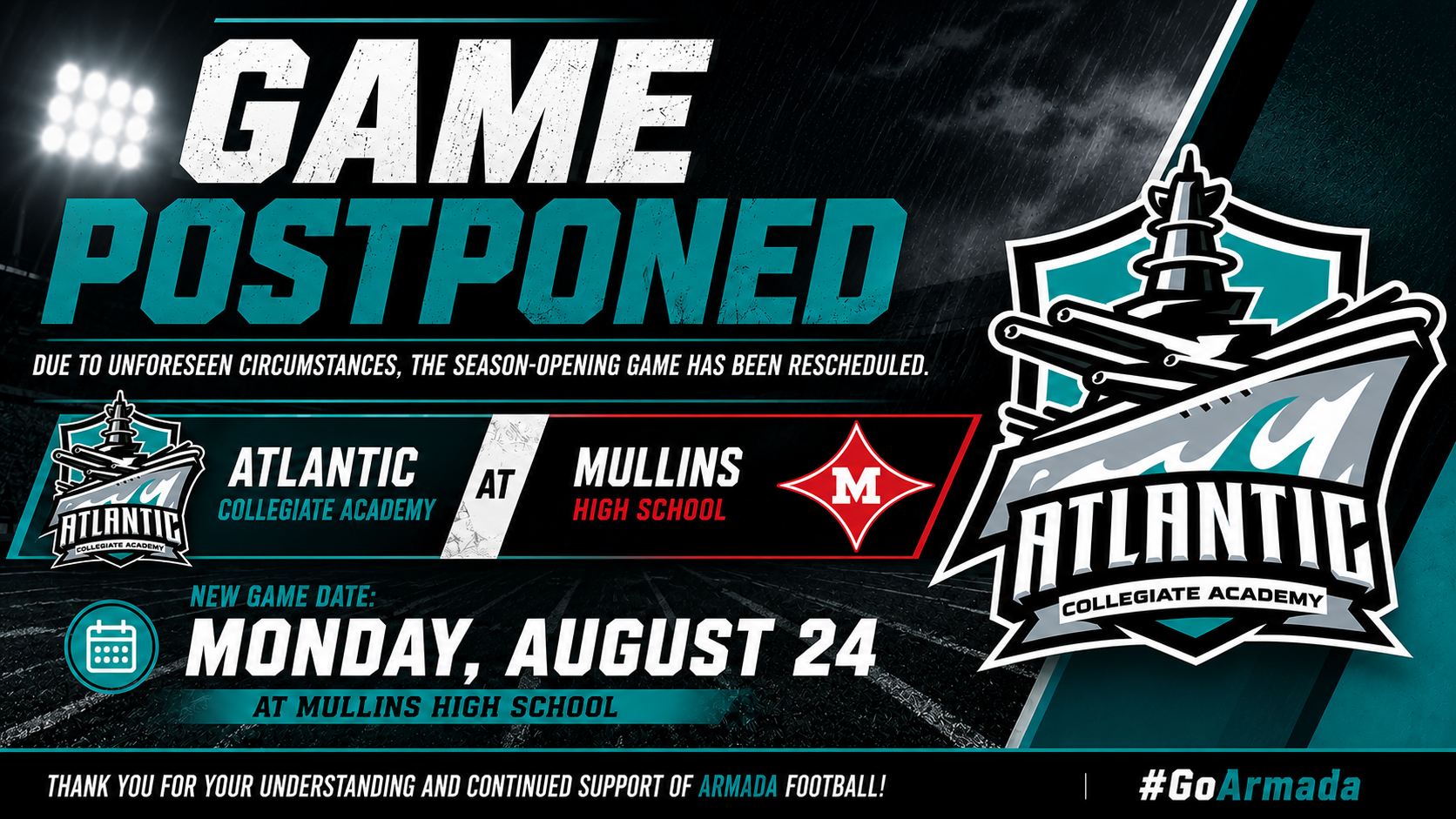 Mullins game postponed
