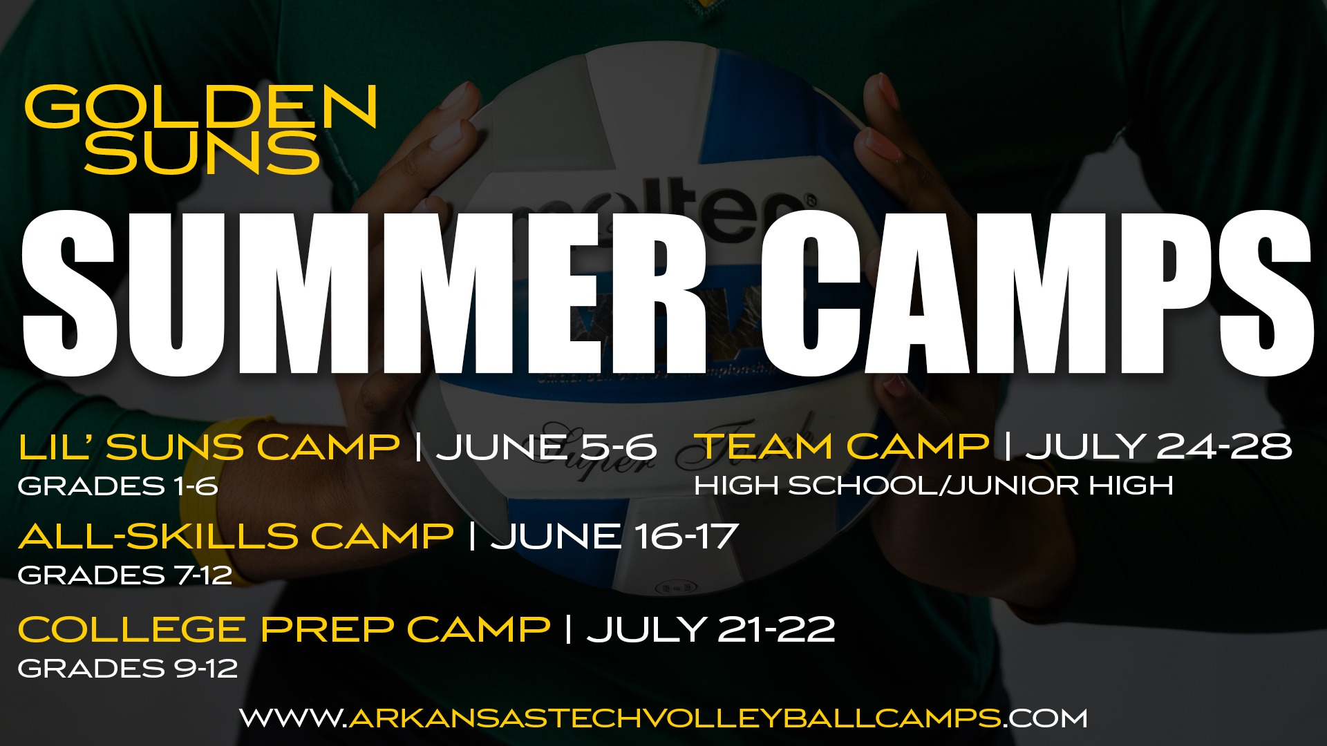 Summer camp dates announced for Golden Suns volleyball Arkansas Tech