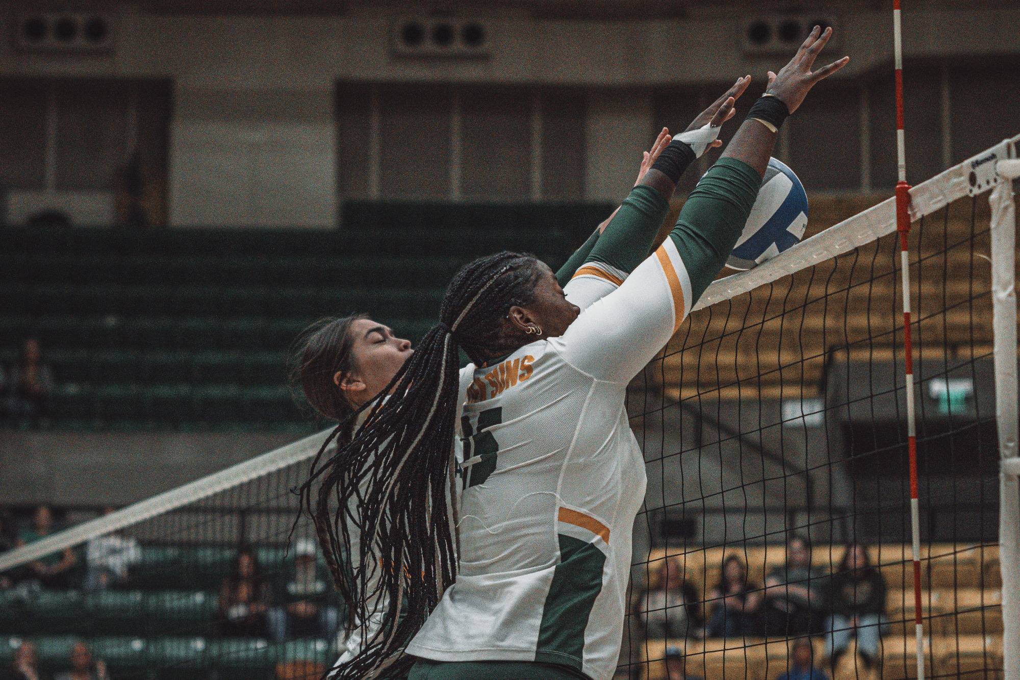 Erika Hernandez and BryAnna Young blocking