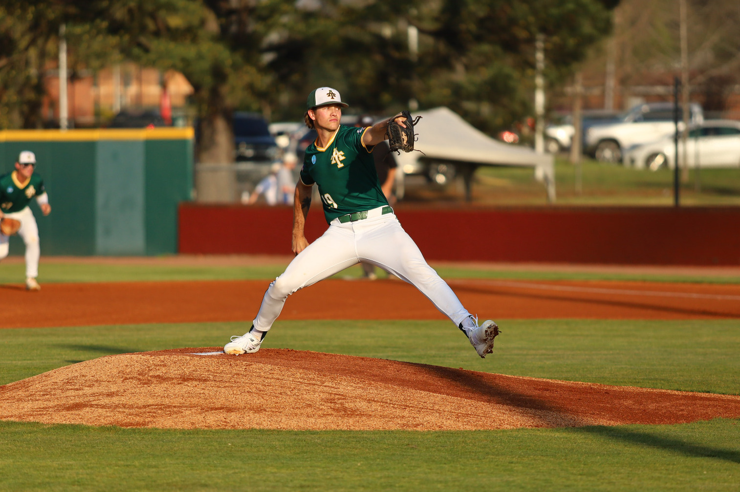 Cole Dickson pitching vs. ECU