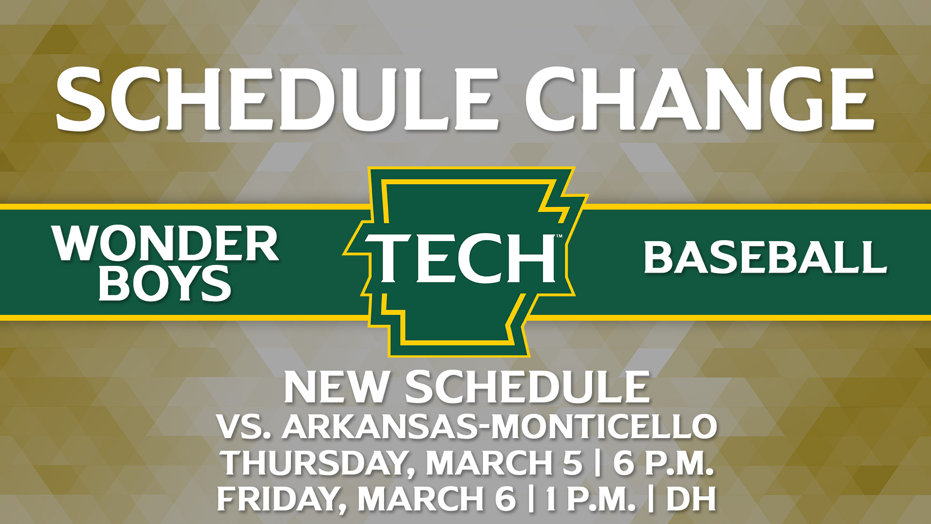 BSB Schedule Change - Arkansas-Monticello (3-4-26)