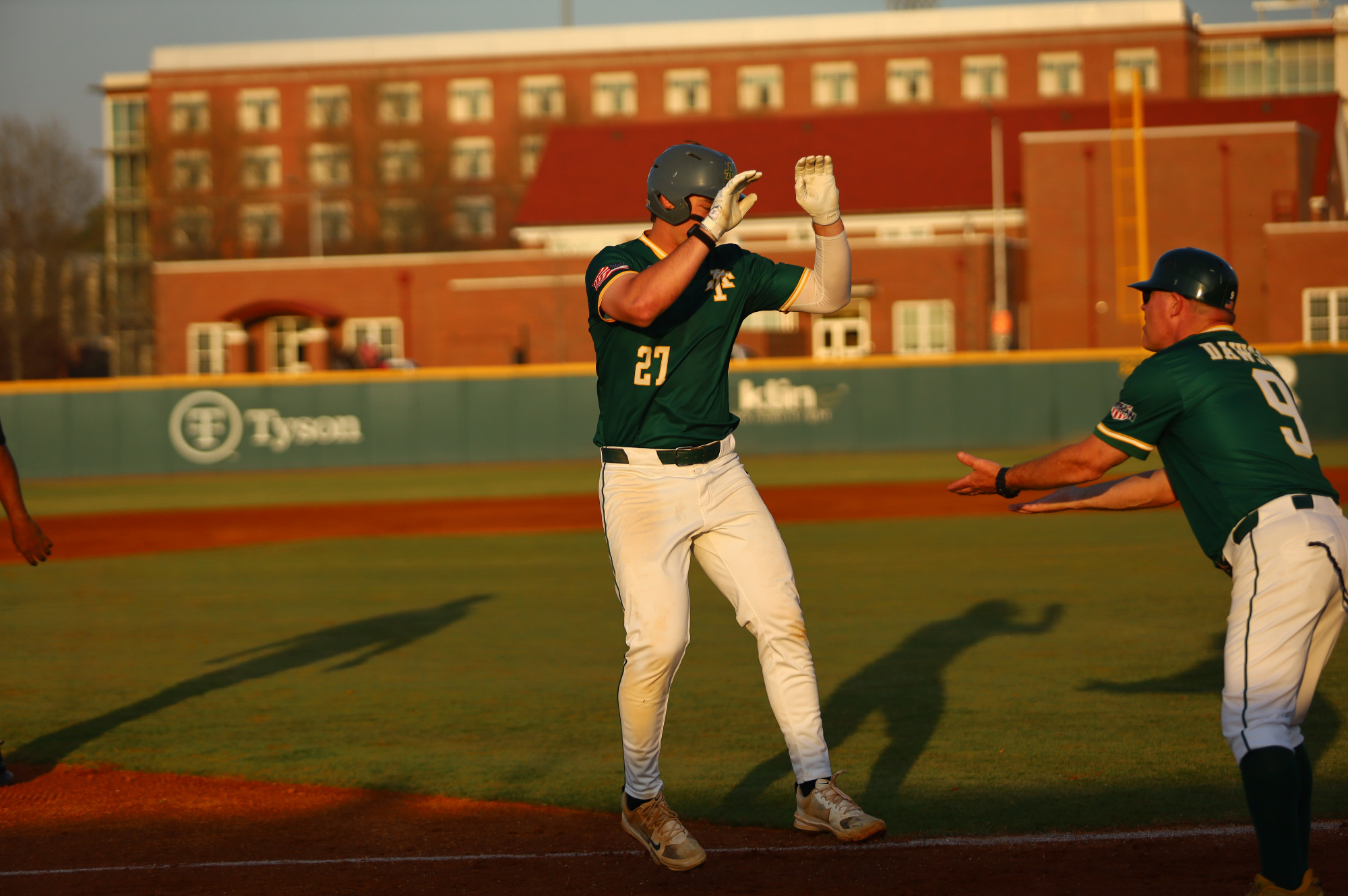 Tyler Sardelli celebrating HR vs. ECU