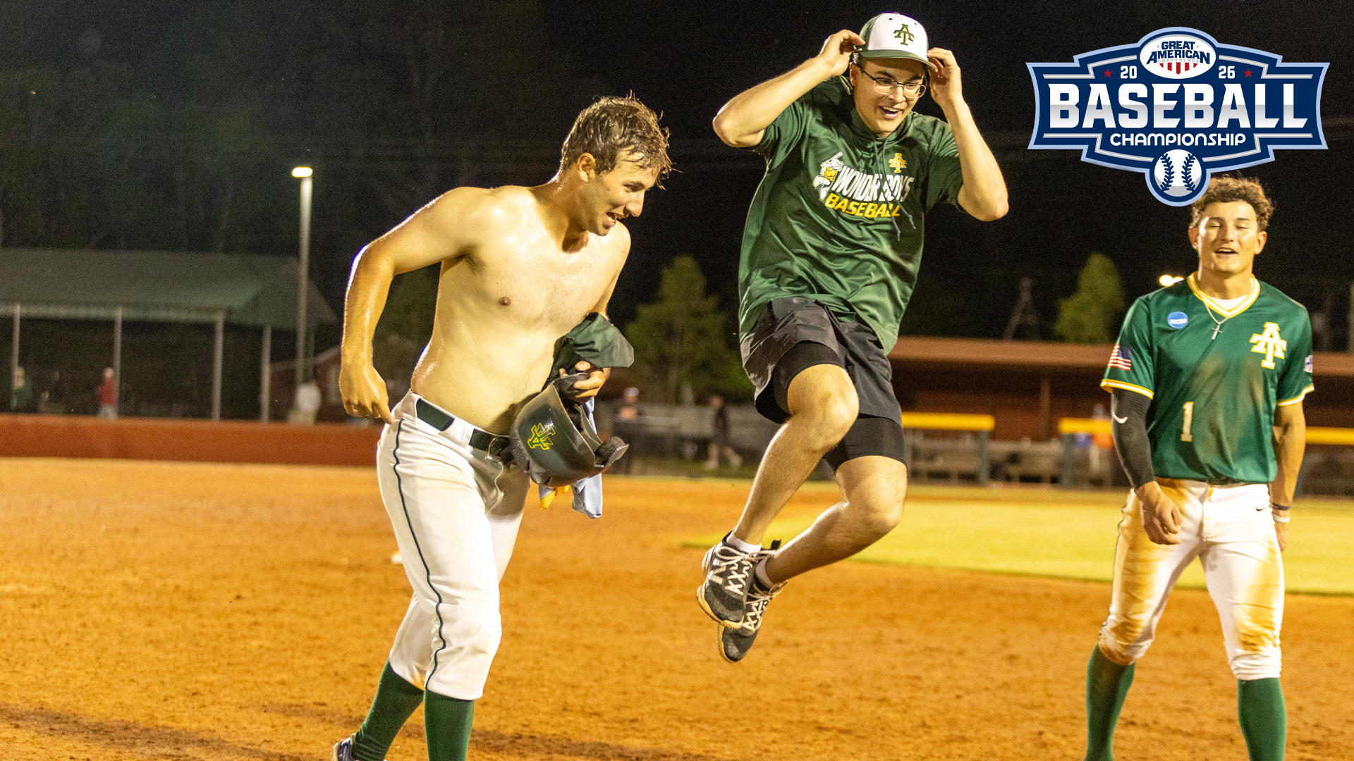 Caya celebrating walk-off vs. ECU (5-7-26)