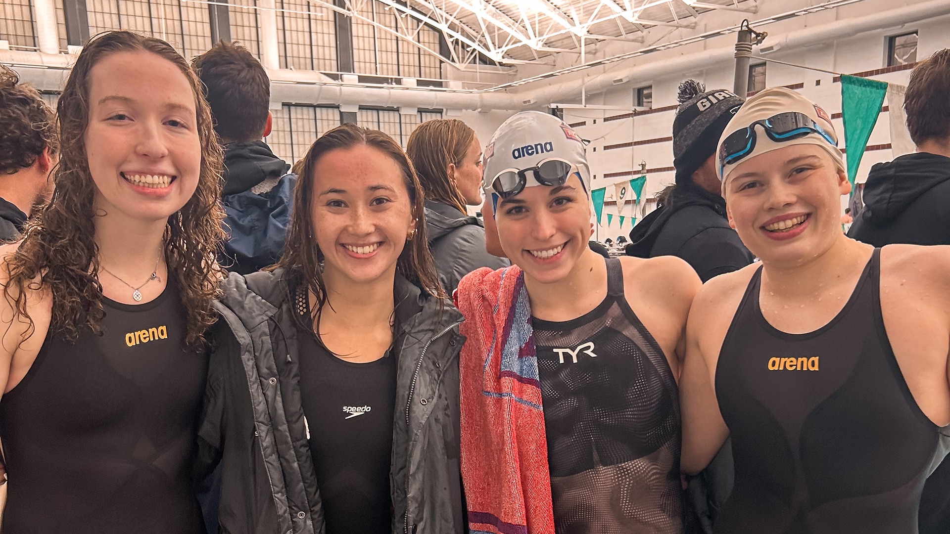 women's 800 free relay school-record setting team of Fiona McMahon, Isabel McGovern, Lucy Penna, and Kate Williams