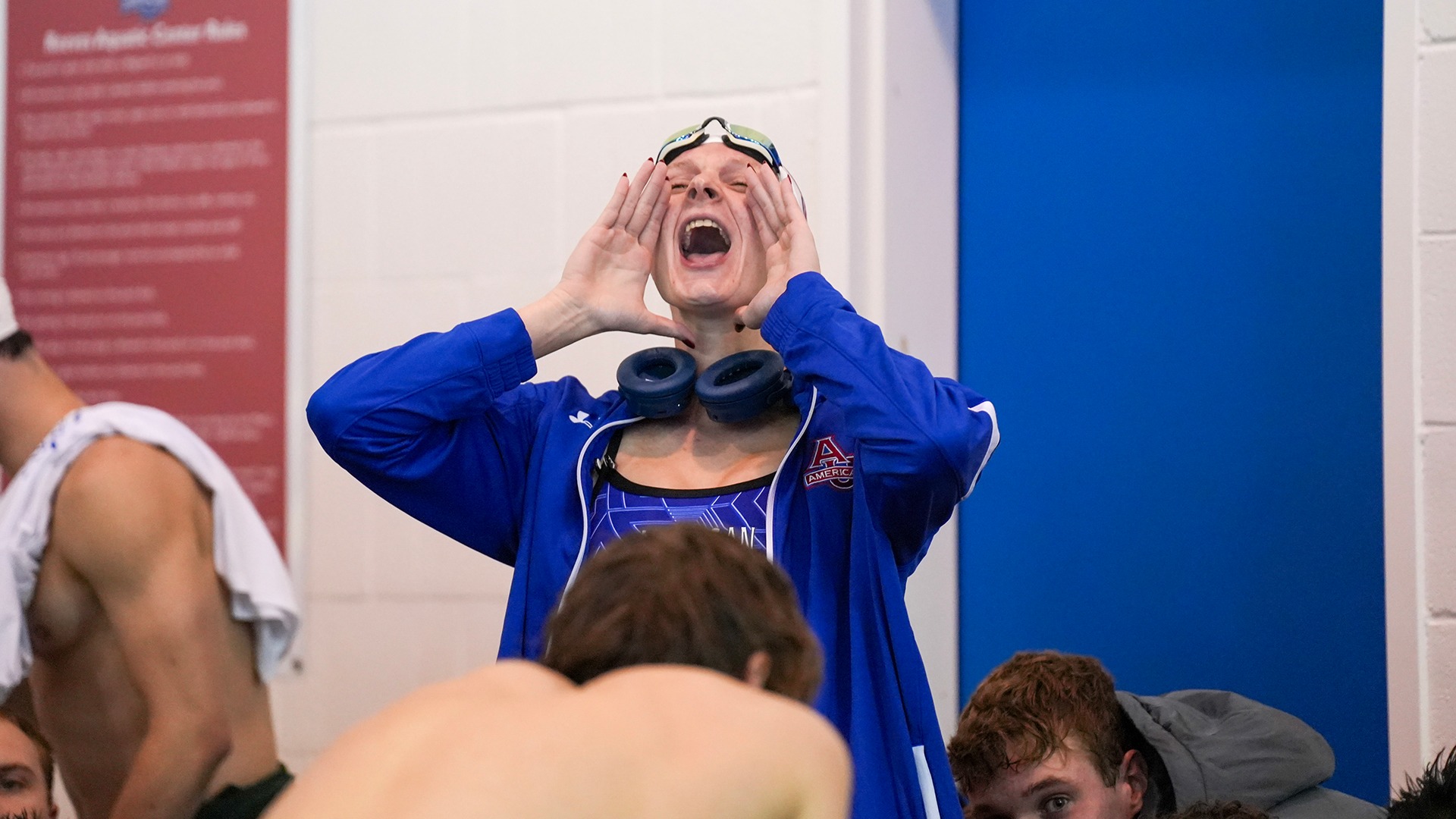 Piper Crosby yelling a team cheer