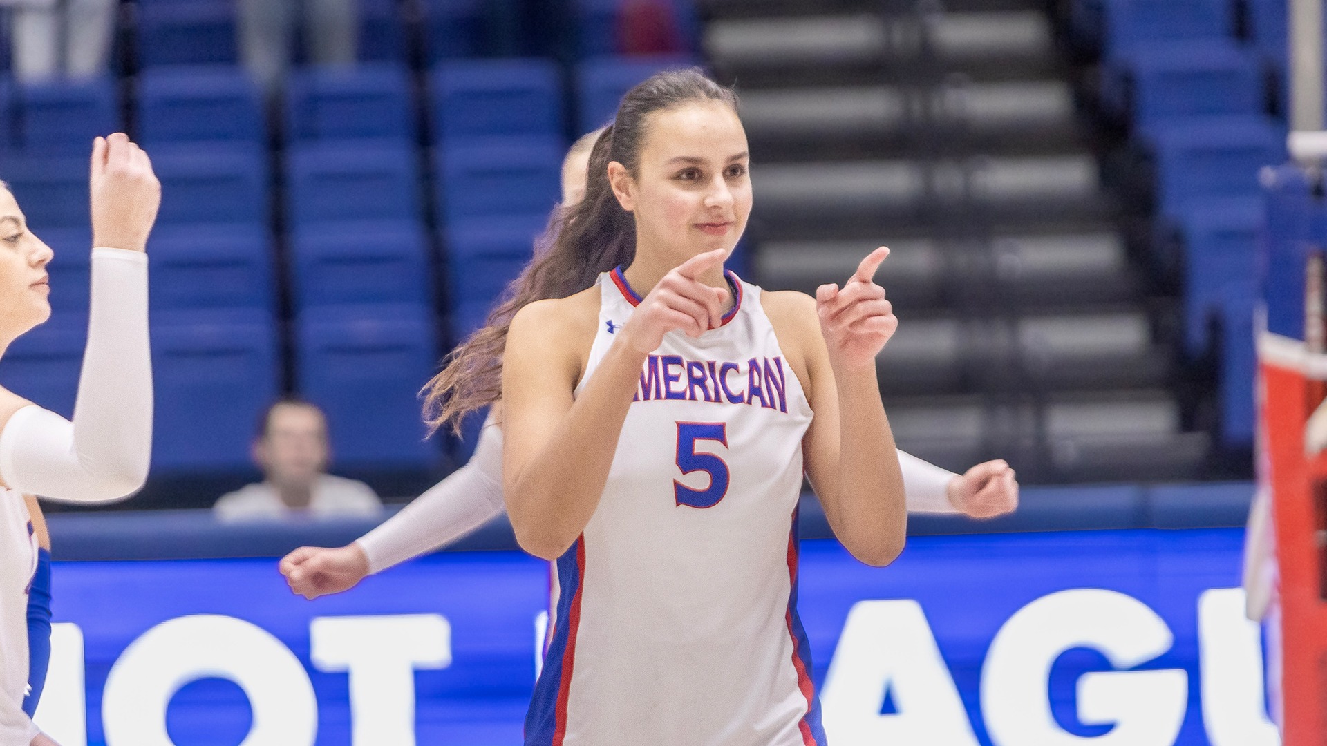 Deniz Dakak celebrating a point.