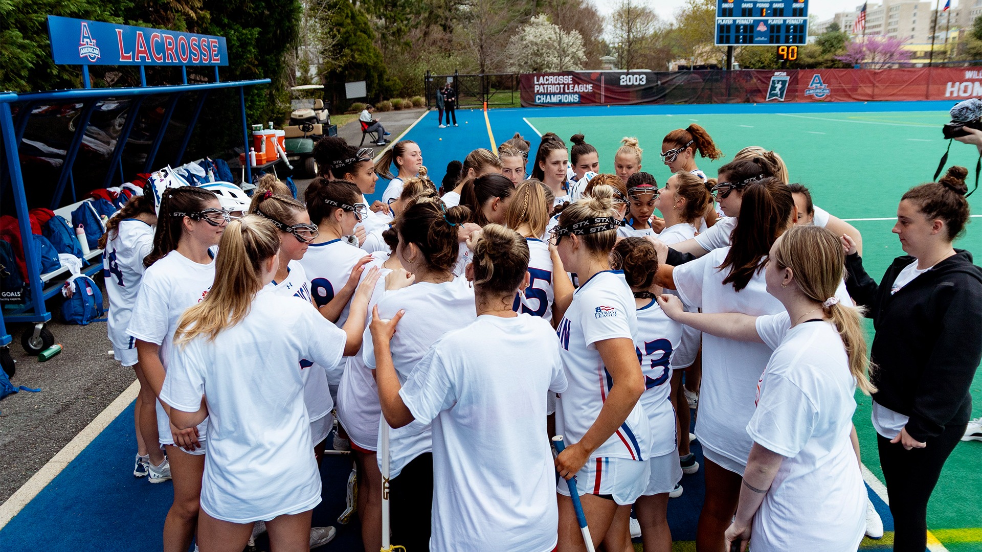 Lacrosse Team Huddle. 