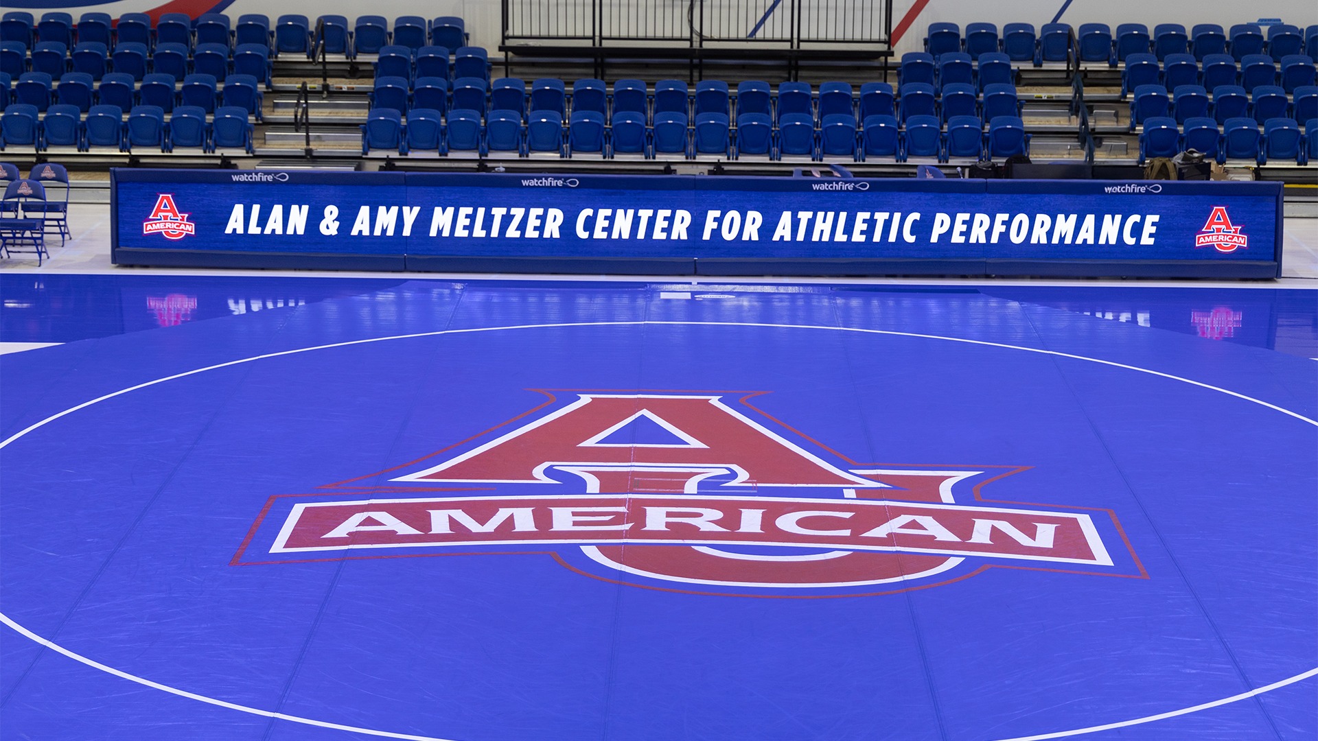 The Meltzer Center gym before the day before its first ever athletic competition. 
