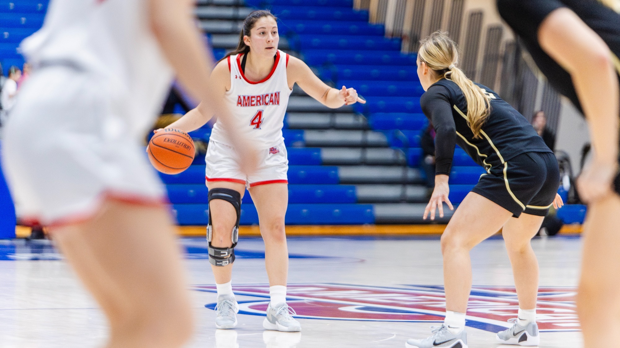 Laura Nogues calling a play against Army.