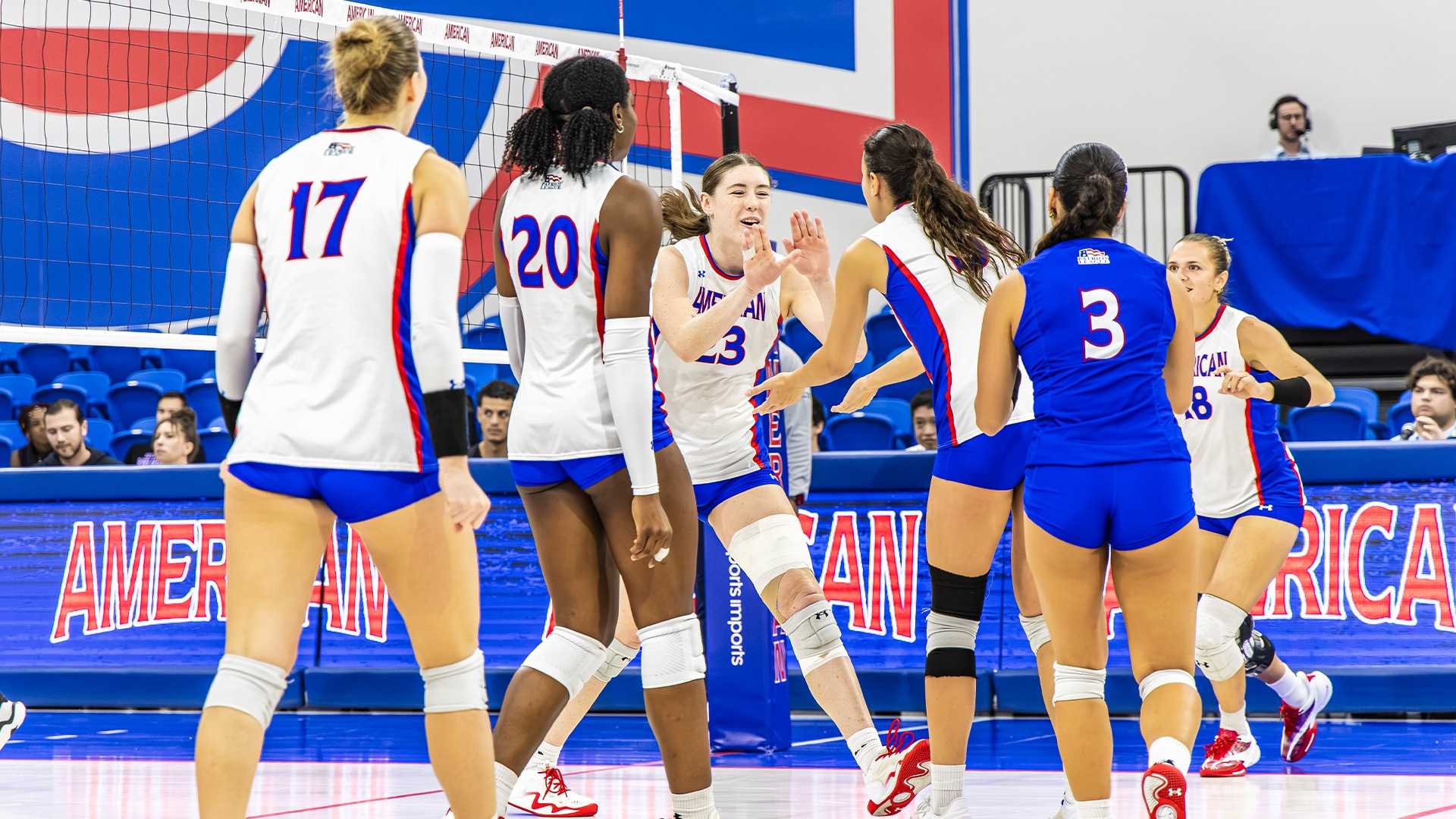 Carly Sciborski celebrating a point. 