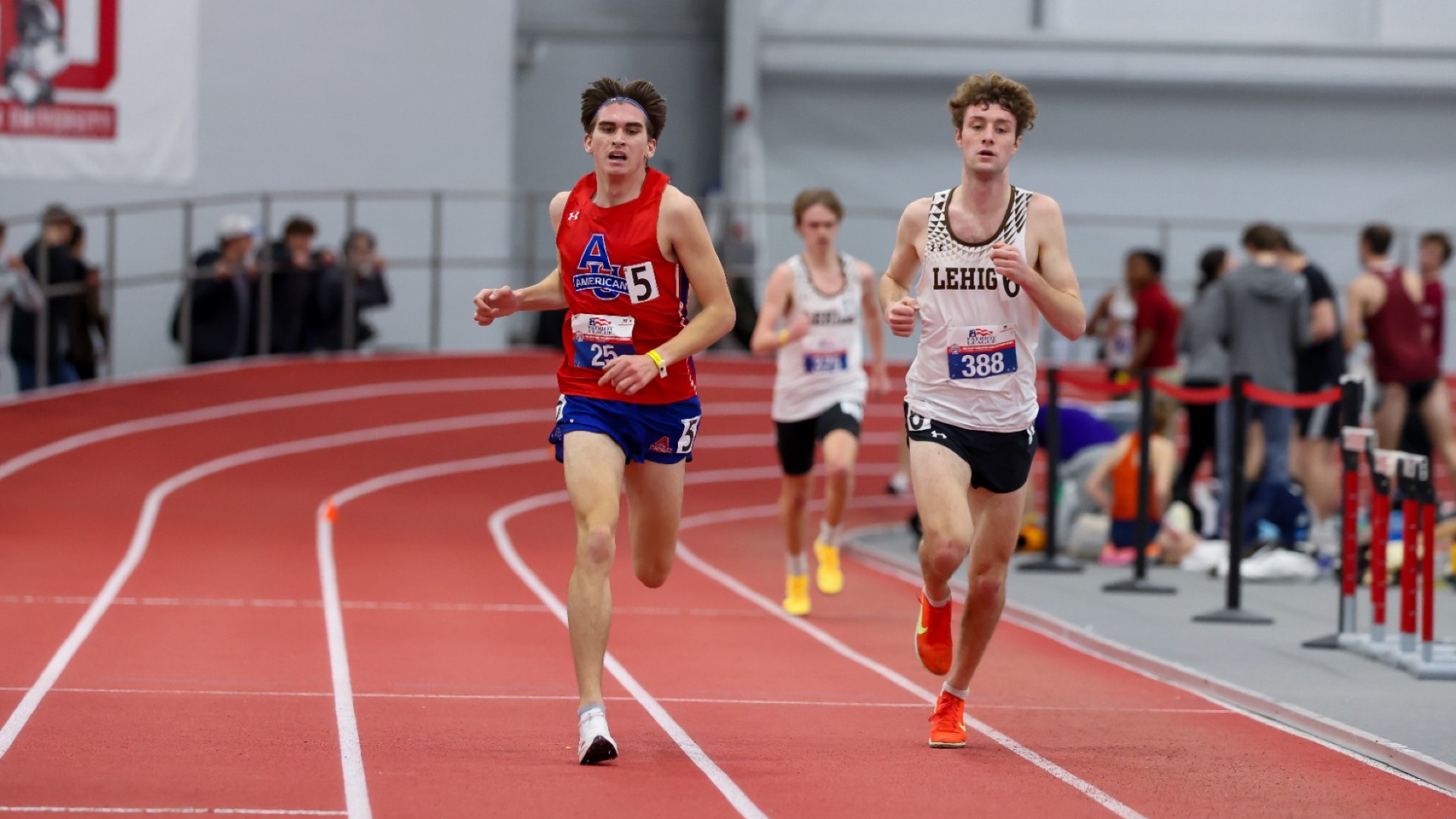 Daniel Messer wins heat 1 of the 3k at the 2026 PL Indoor Track Championships