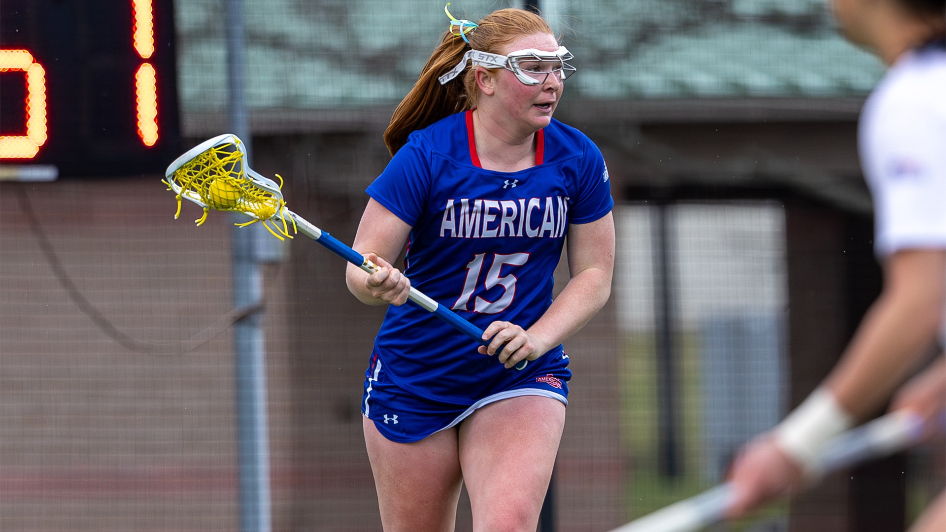 Annabelle Jackson playing lacrosse.