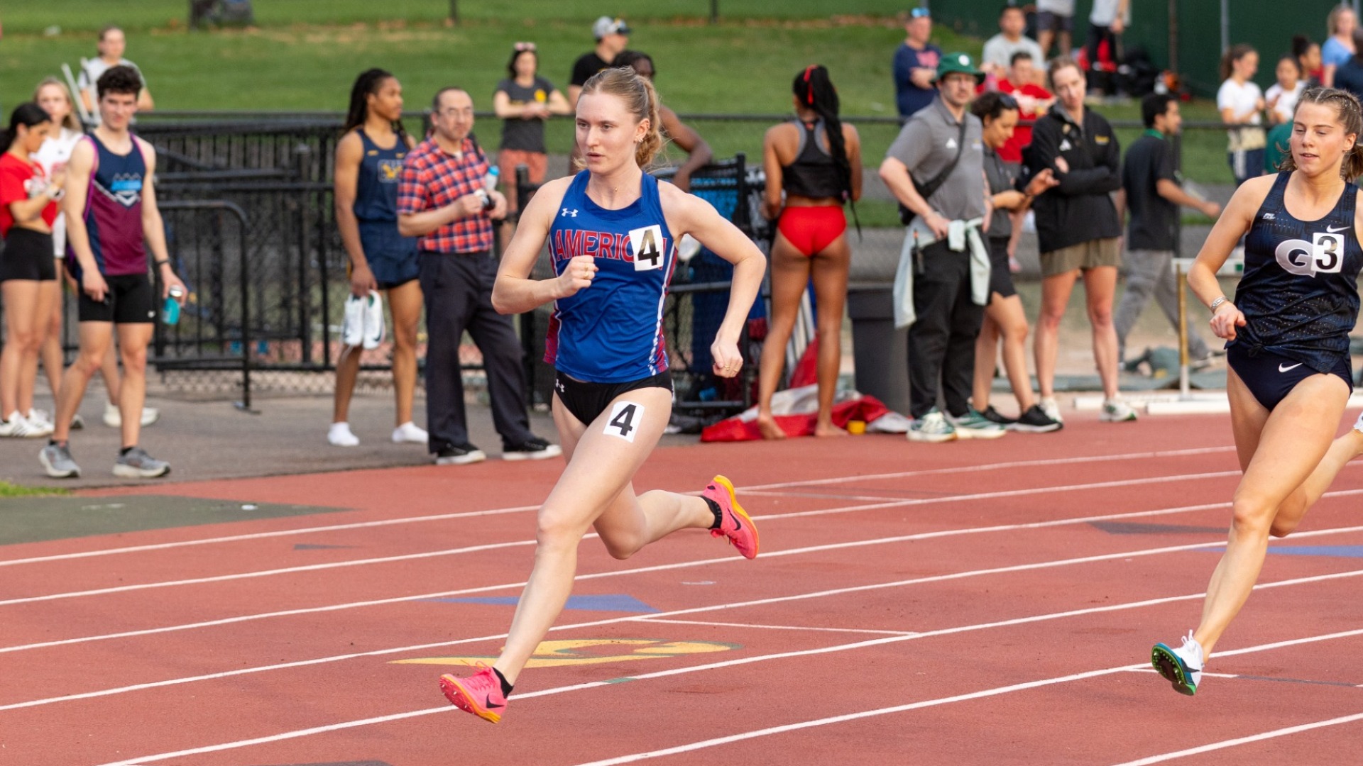 Kate Riley races the 400 at the 2026 George Mason Dalton Ebanks Invitational