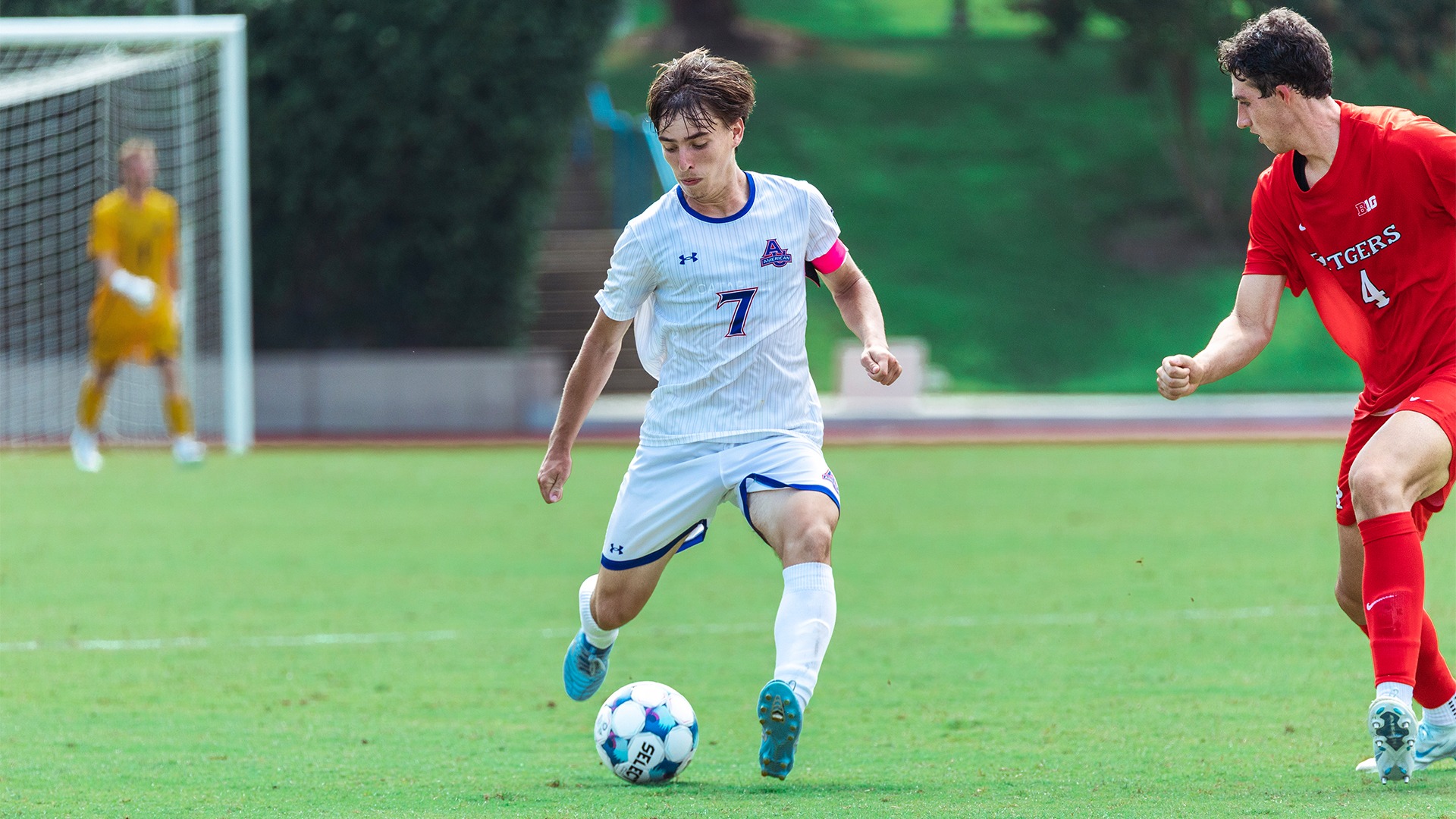 Chris Sullivan playing soccer.