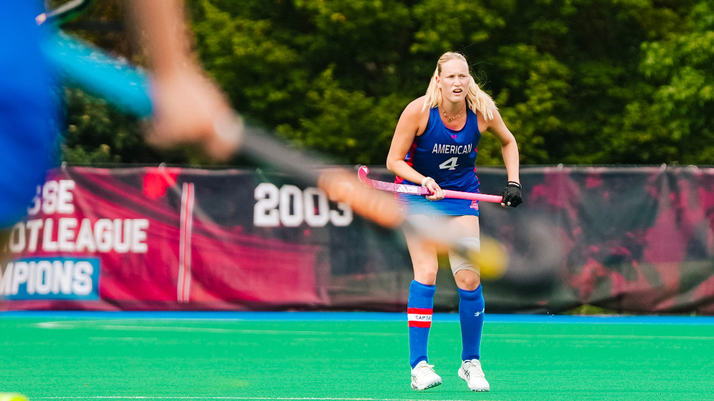 Sophie Willemse watches a play while on defense.