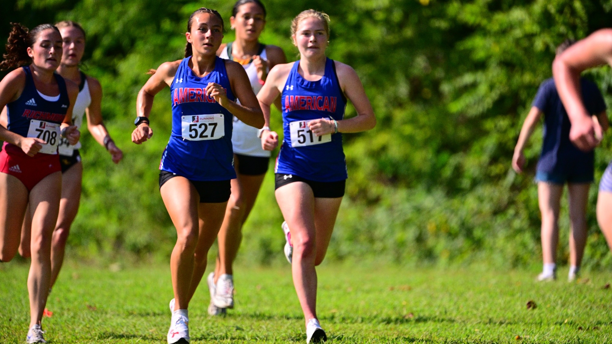 Anna Villavicencio and Emma Colavito racing at the Spider Alumni Open.