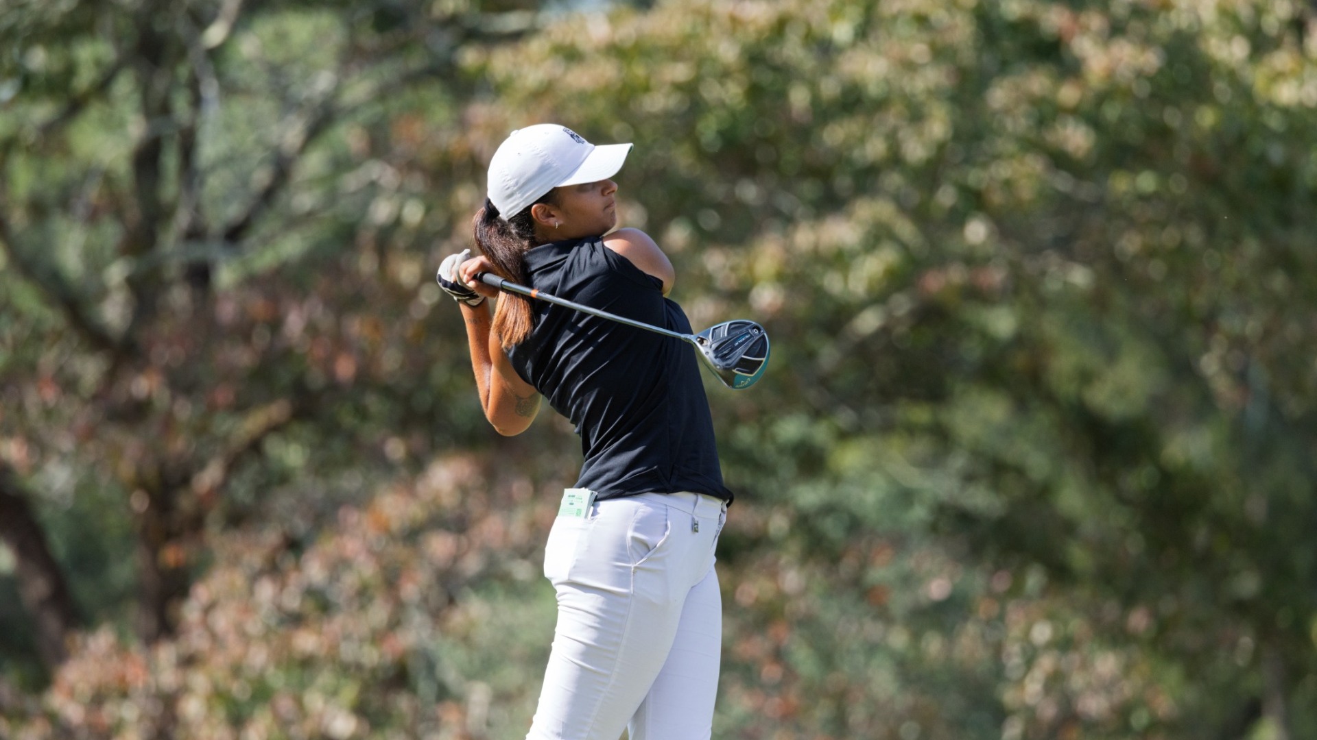 Sofia Valera hits a golf shot