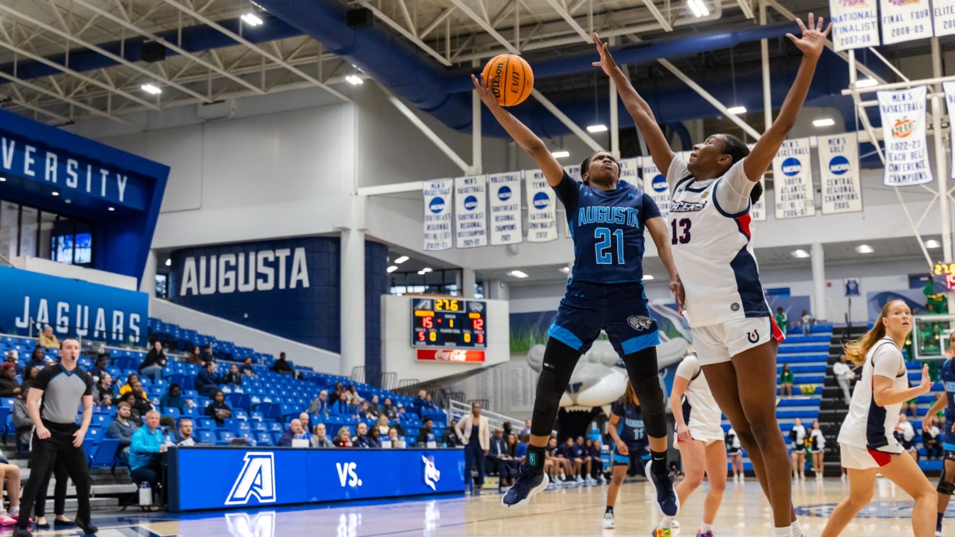 Elyse Autrey goes up for a basket