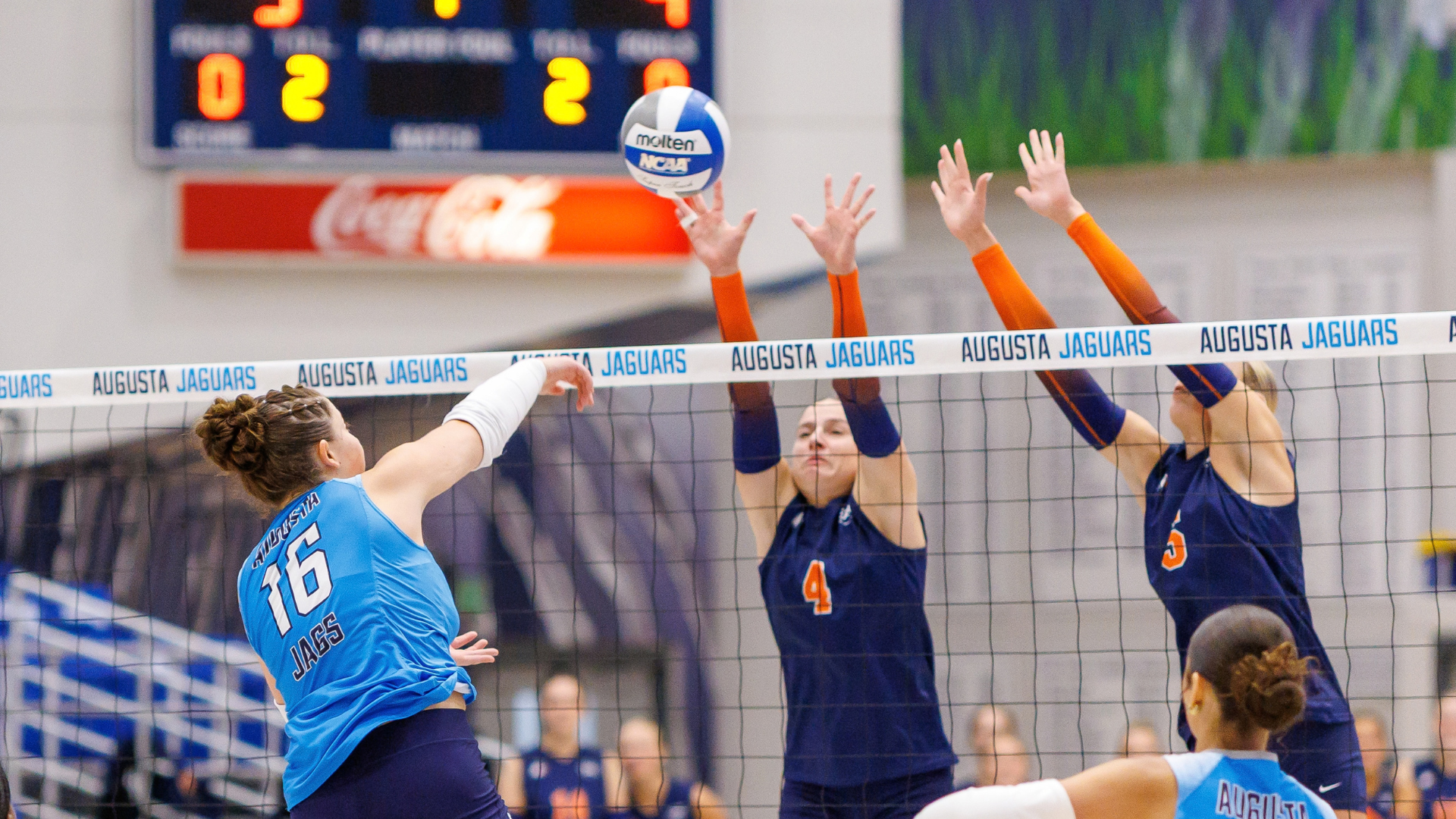 Nikol Antova hitting a volleyball