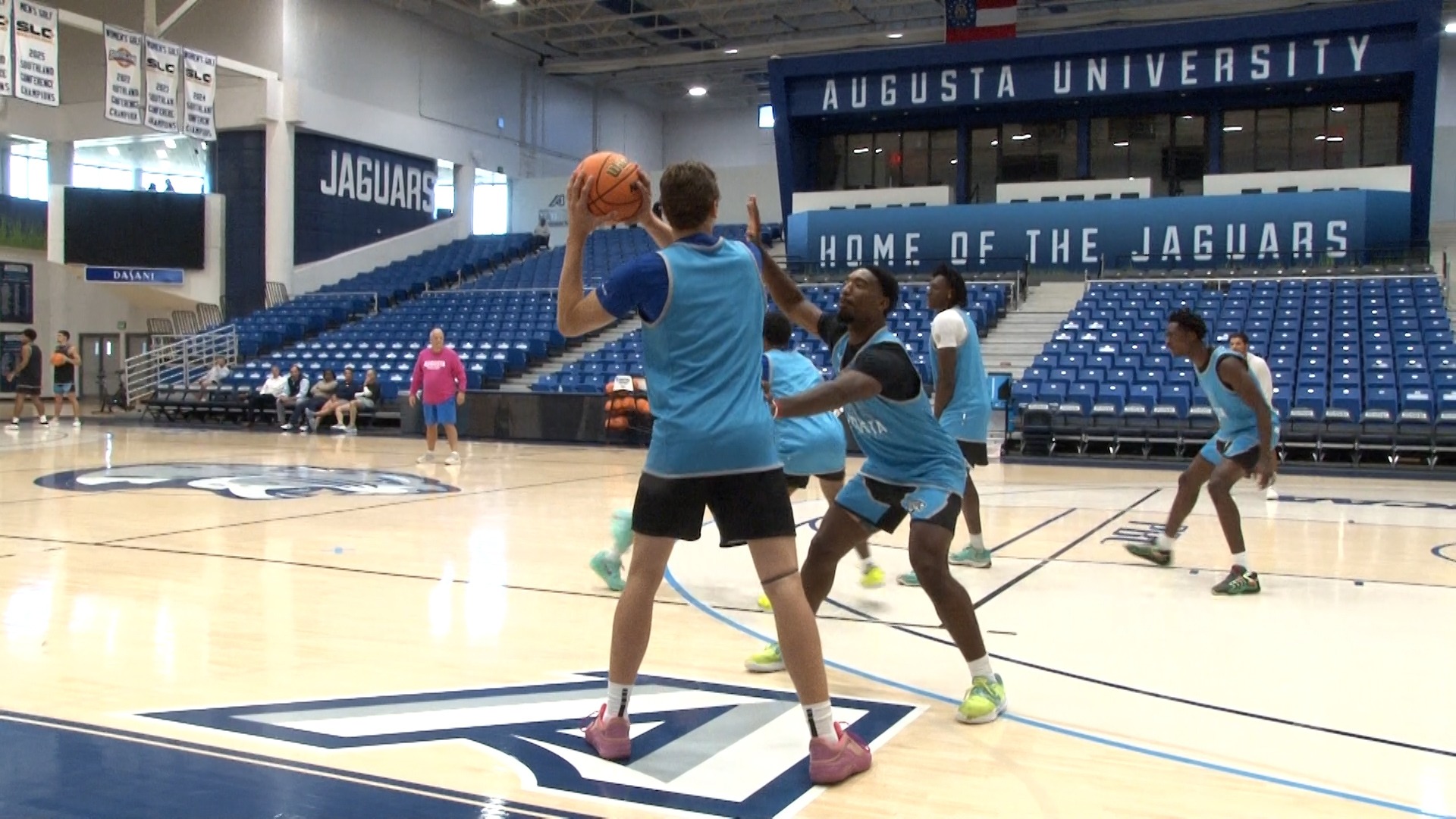 Augusta men's basketball practice