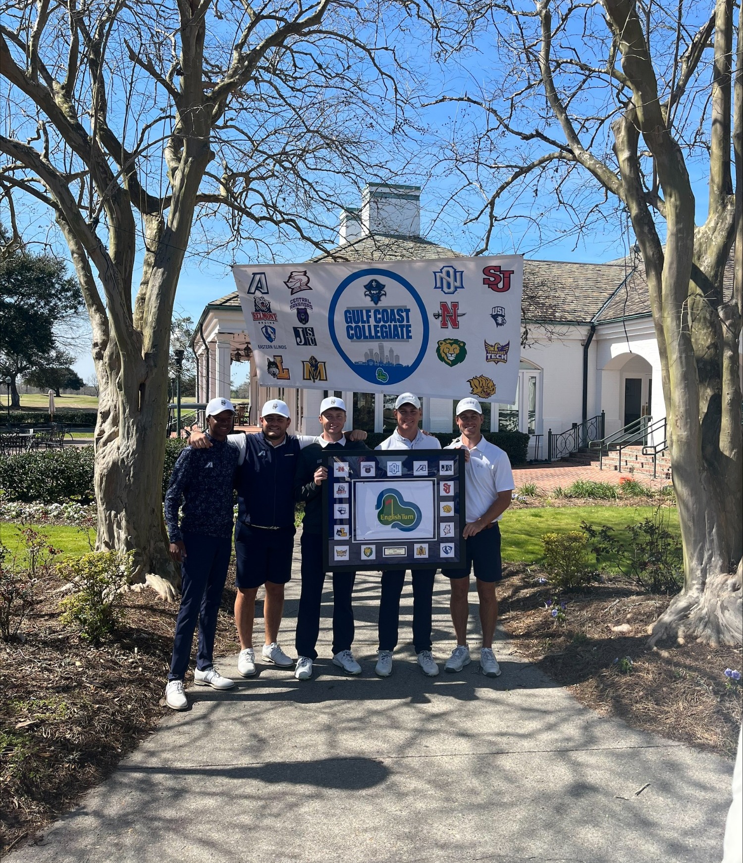 Augusta's men's golf team celebrates a victory