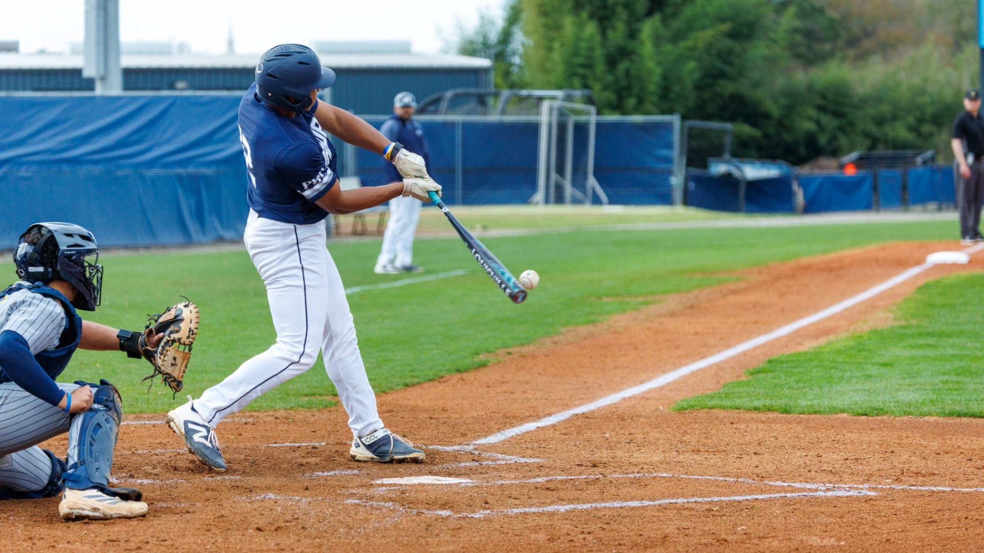 Landon Leonard hits the baseball