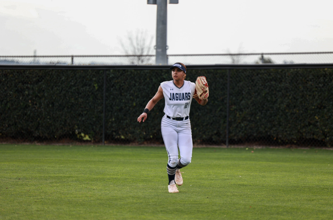 Nevaeh Ross in the outfield