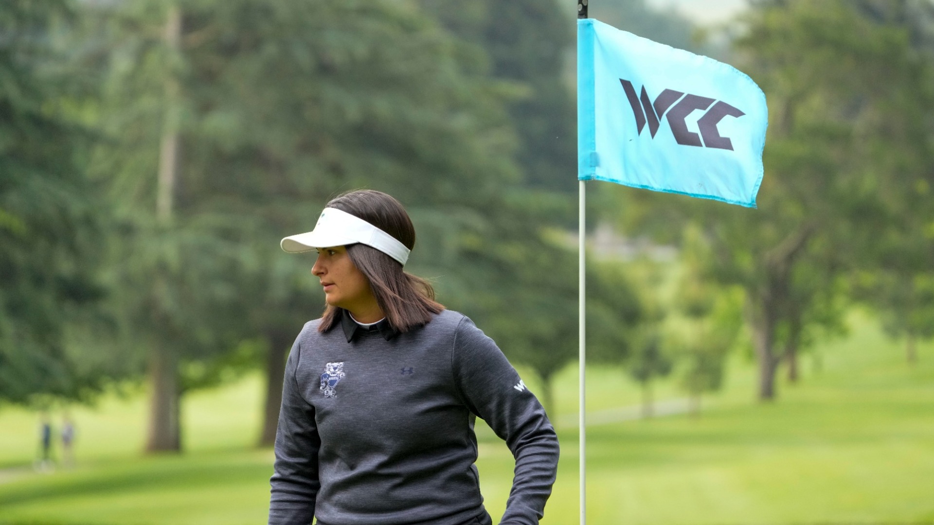 Sofia Valera walks off the green