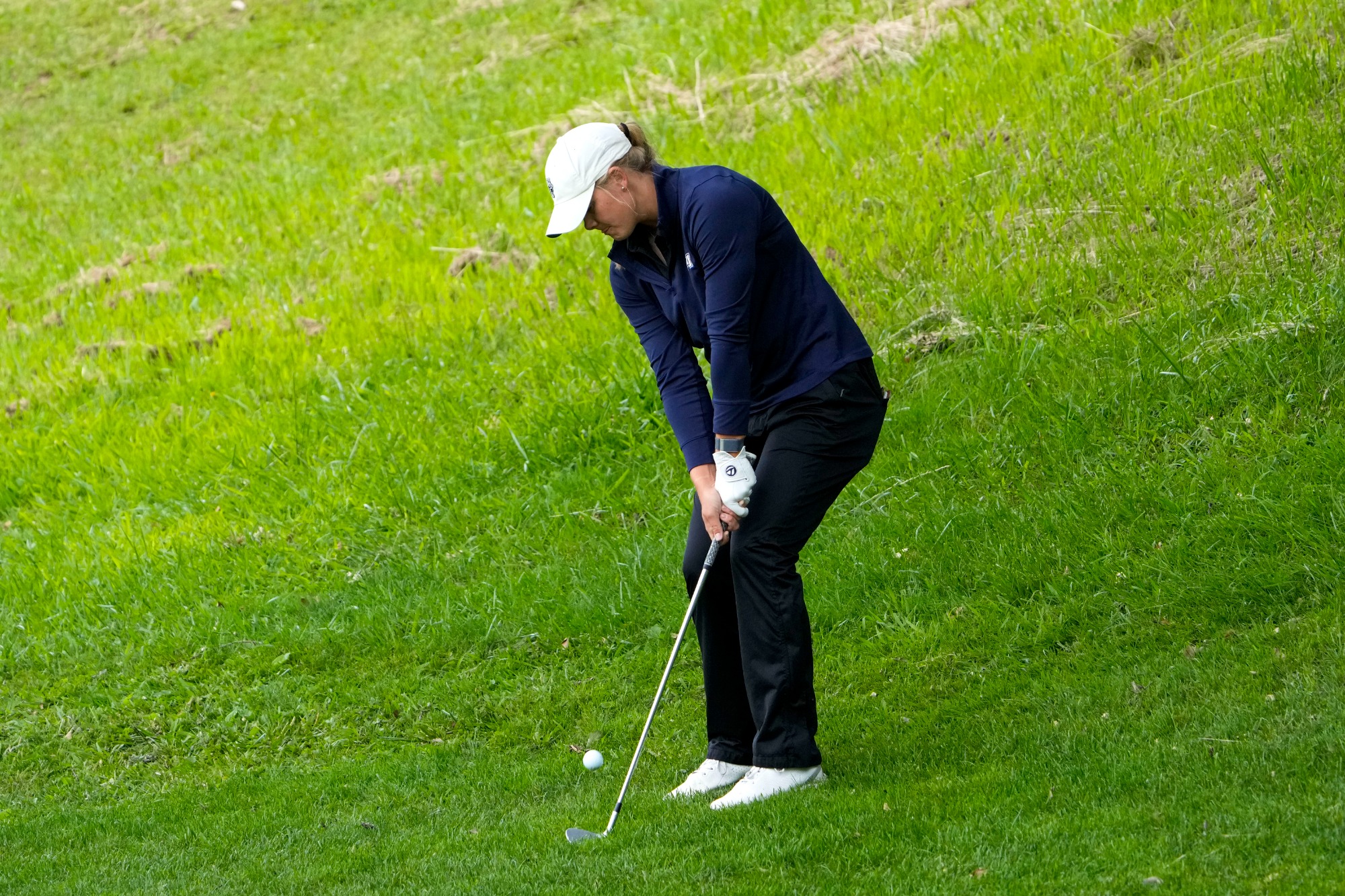 April 25, 2026; Fairfield, CA, USA; Augusta Jaguars golfer Sara Adams during the WCC Golf Championships at Green Valley Country Club.