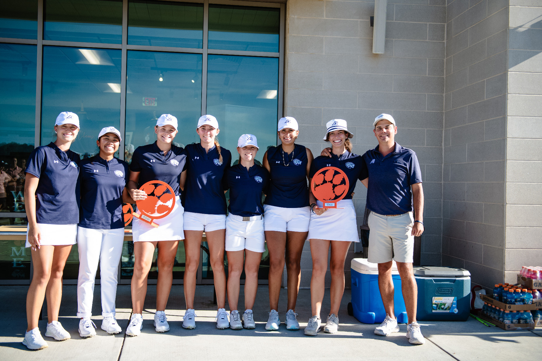 Augusta women's golf team receives the first place trophy