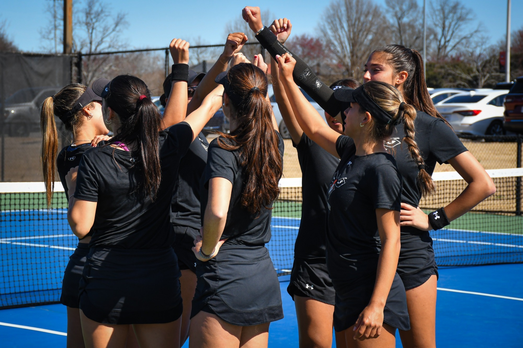 WTennis Huddle vs Tuskegee