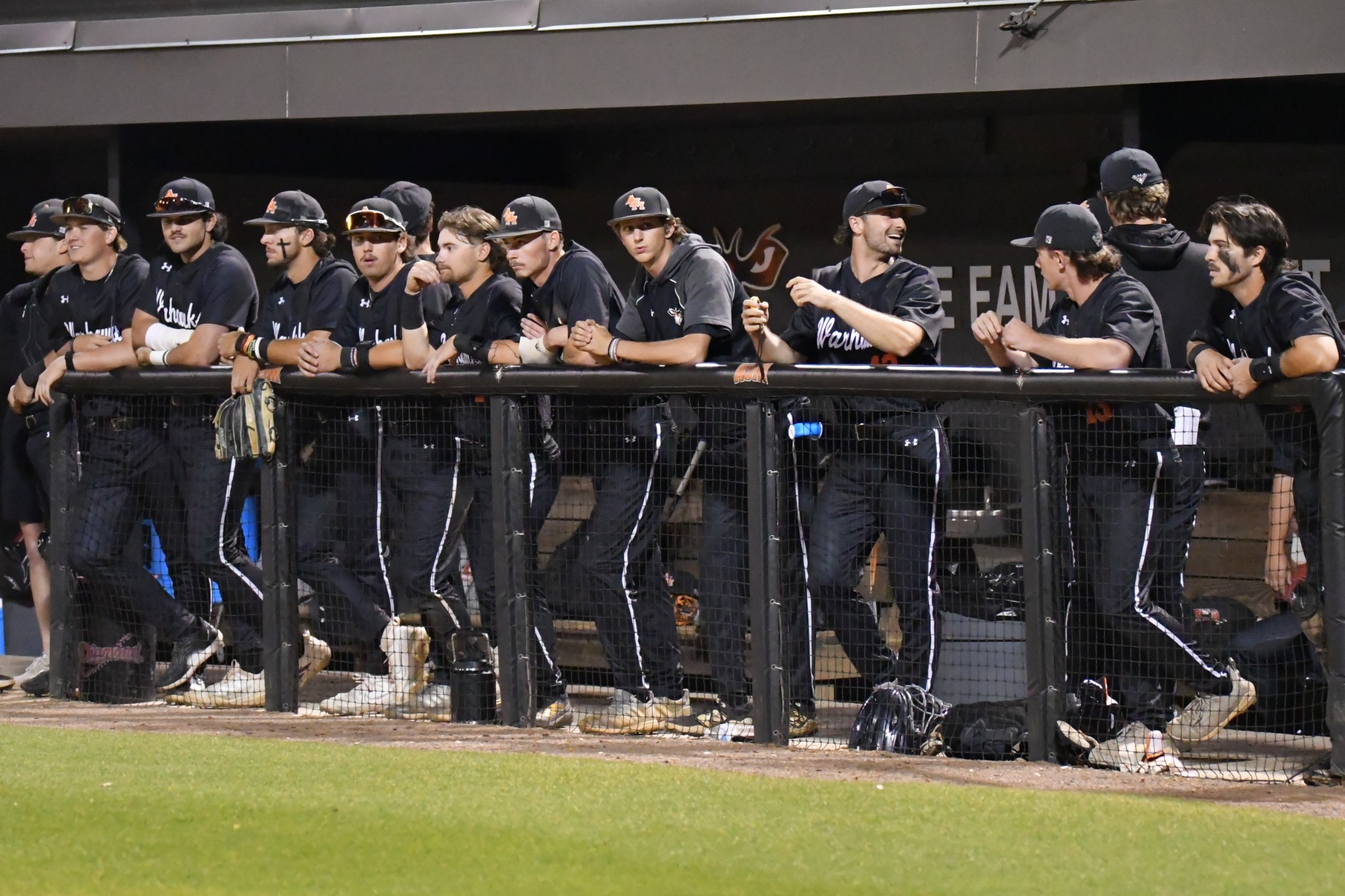 AUM Baseball in Dugout