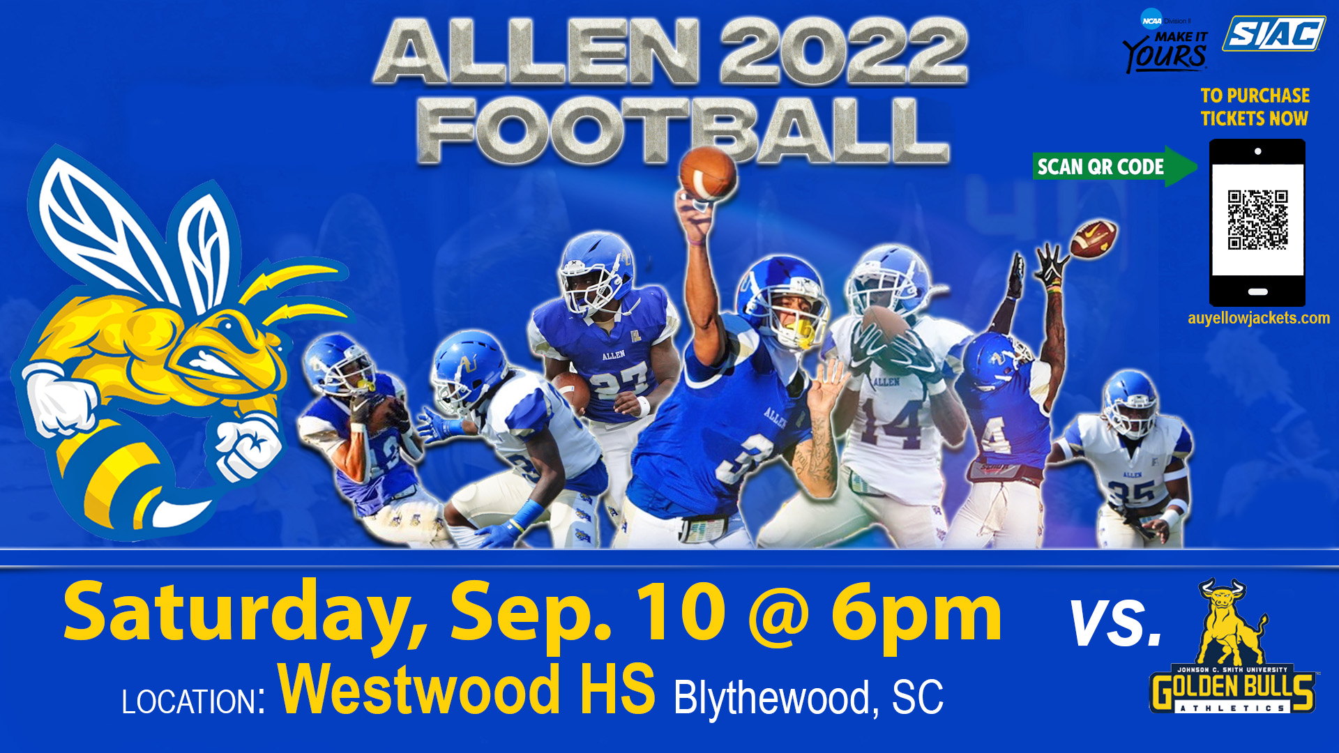 Yellow Jacket Football Hosts JCSU Saturday Allen University