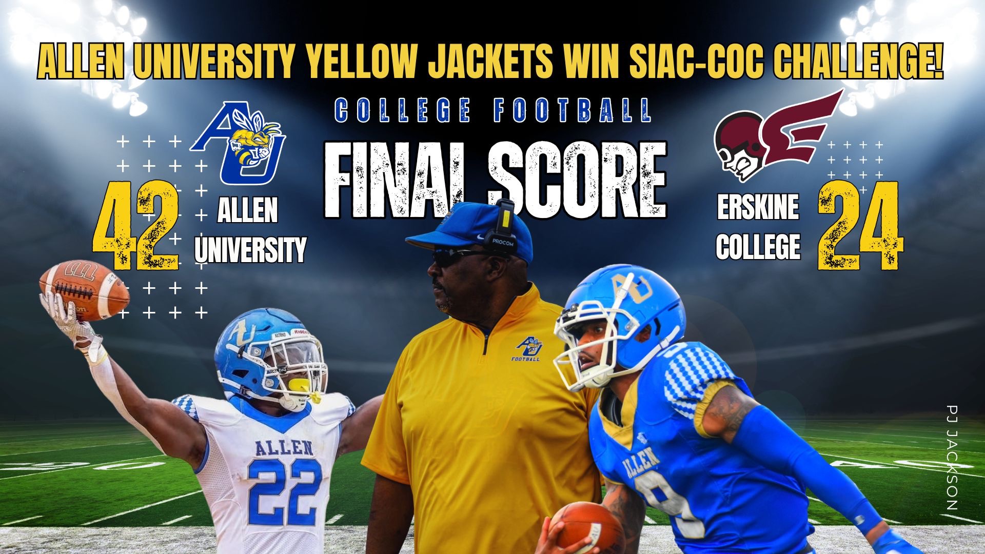 AU defeats Erskine 42-28