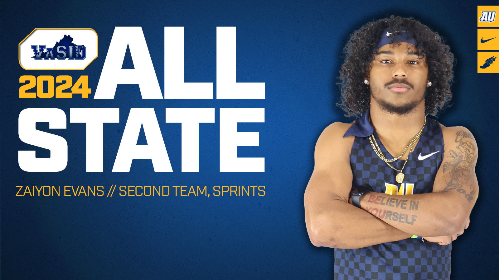 Zaiyon Evans mens indoor track and field VaSID All-State 2024